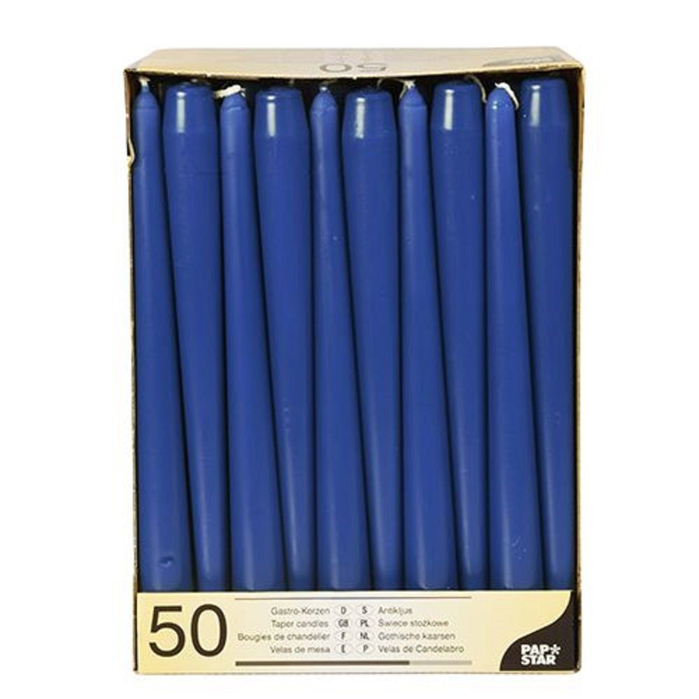 PAPSTAR GmbH Tafelkerze 50 Leuchterkerzen Tafelkerzen Ø22mm L25cm dunkelblau