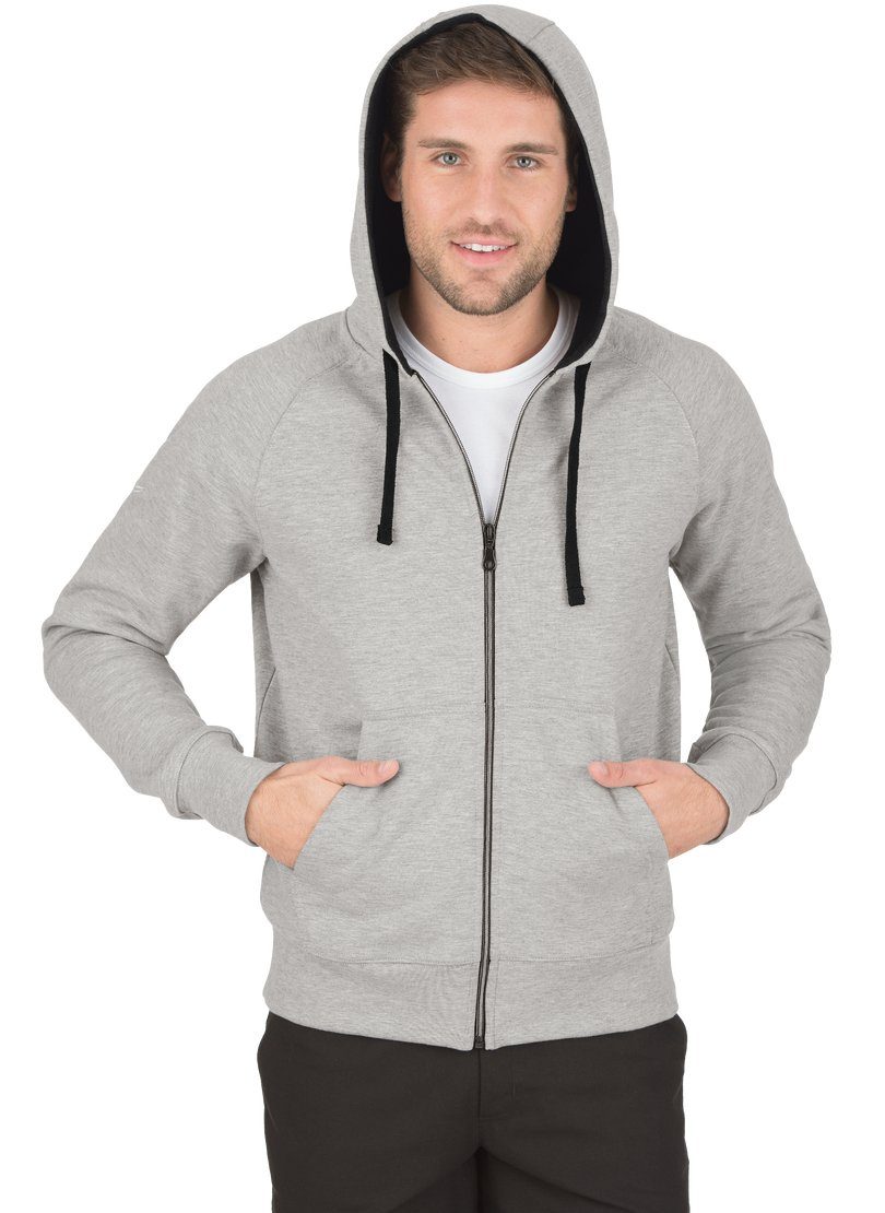 Trigema Sweatjacke TRIGEMA Kapuze mit grau-melange Sweatjacke