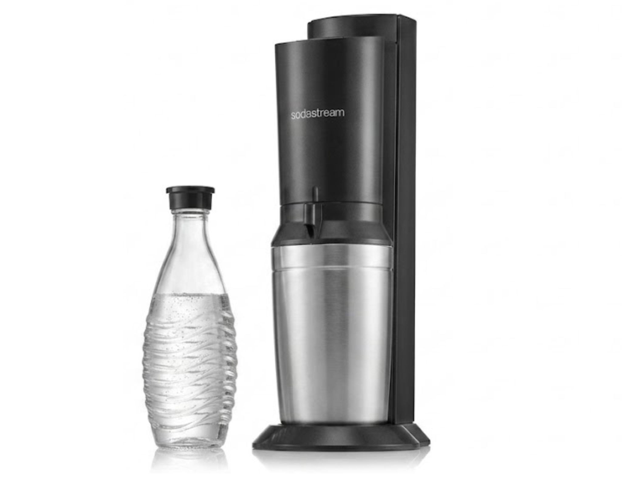 SodaStream Wassersprudler Wassersprudler Crystal 3.0 CQC Quick-Connect Glaskaraffe schwarz
