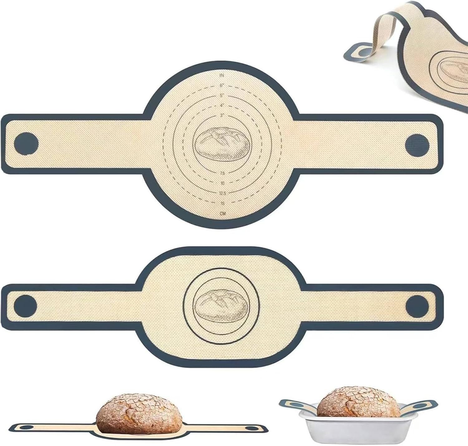 FOUORTUNATE-BEE Backmatte 2er-Set Silikon-Backmatten mit langem Griff, (2-tlg), Backunterlagen für Brot, Gebäck und vielseitiges Backen