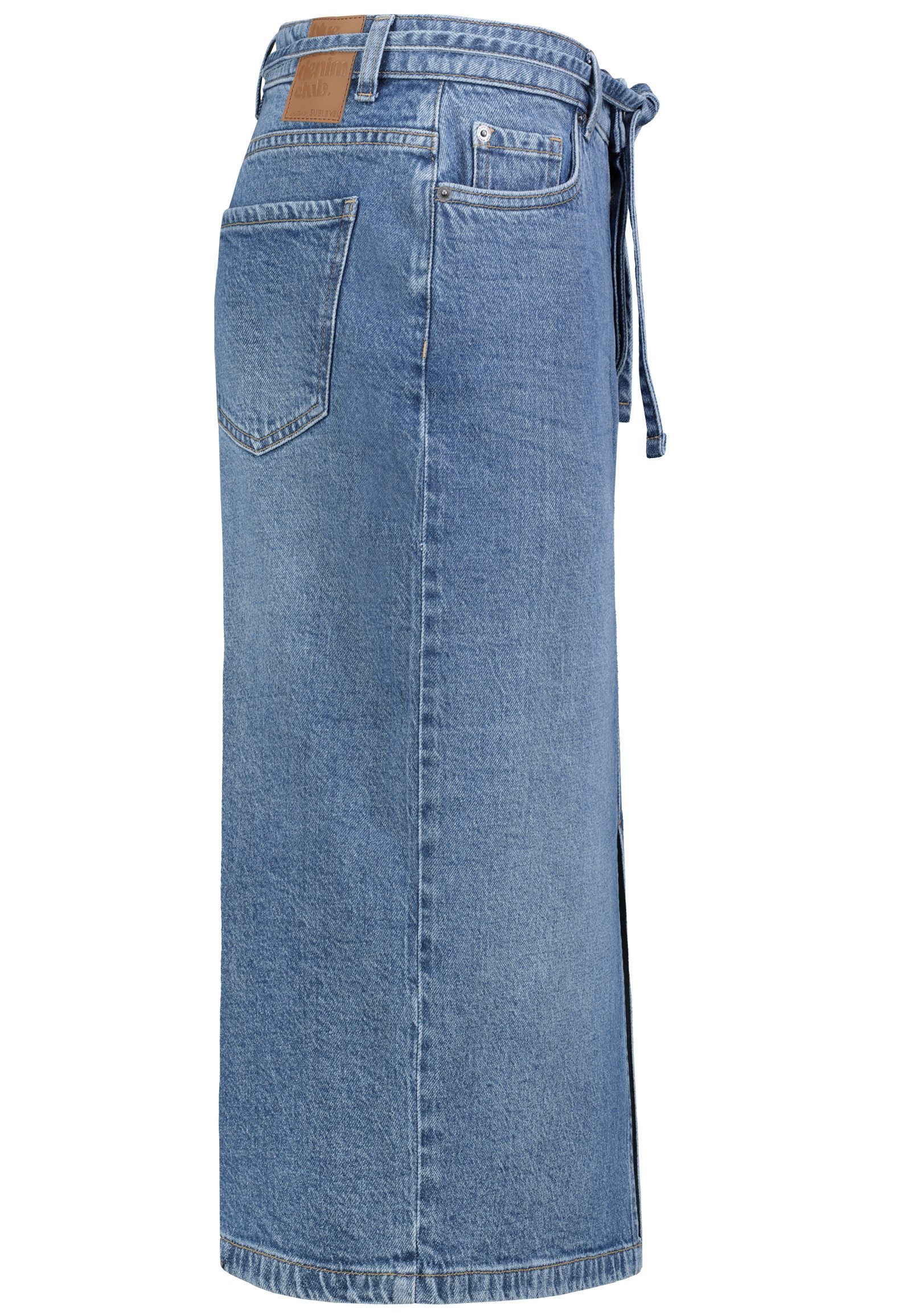 SUBLEVEL Jeansrock Damen Maxi Midi Mini Rock langer Schnitt Denim Stretch – Bild 4 von 5