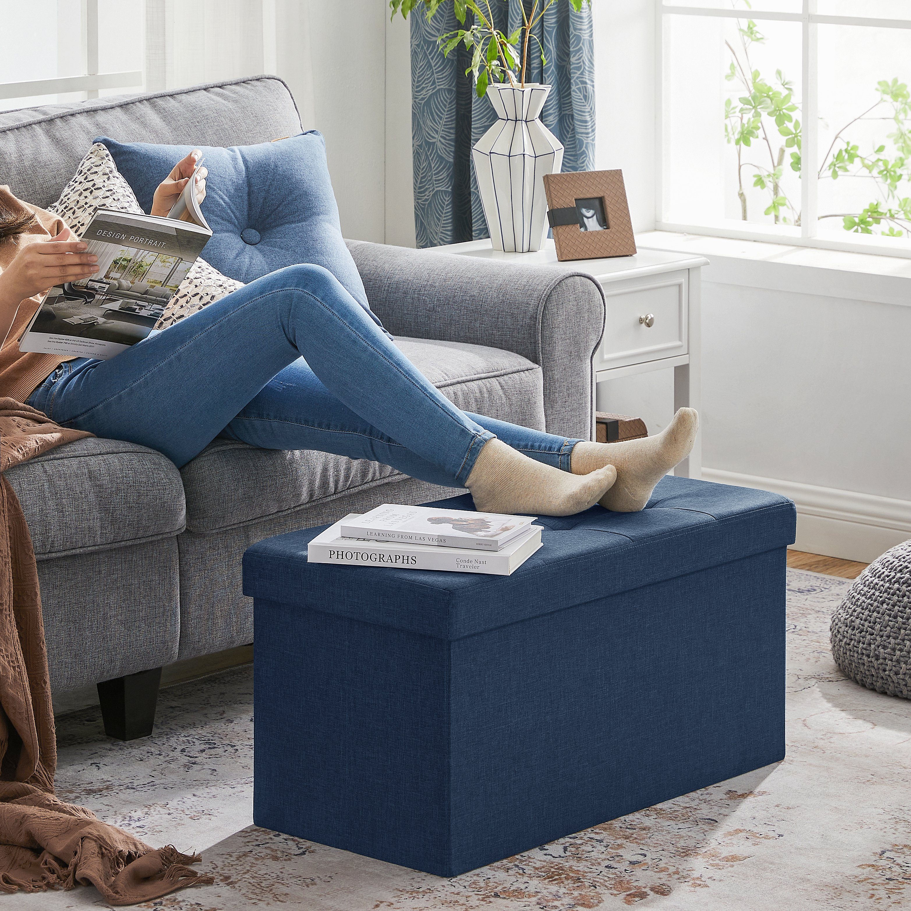 SONGMICS Sitzbank sitzhocker, 76/110cm mit Stauraum, günstig online kaufen