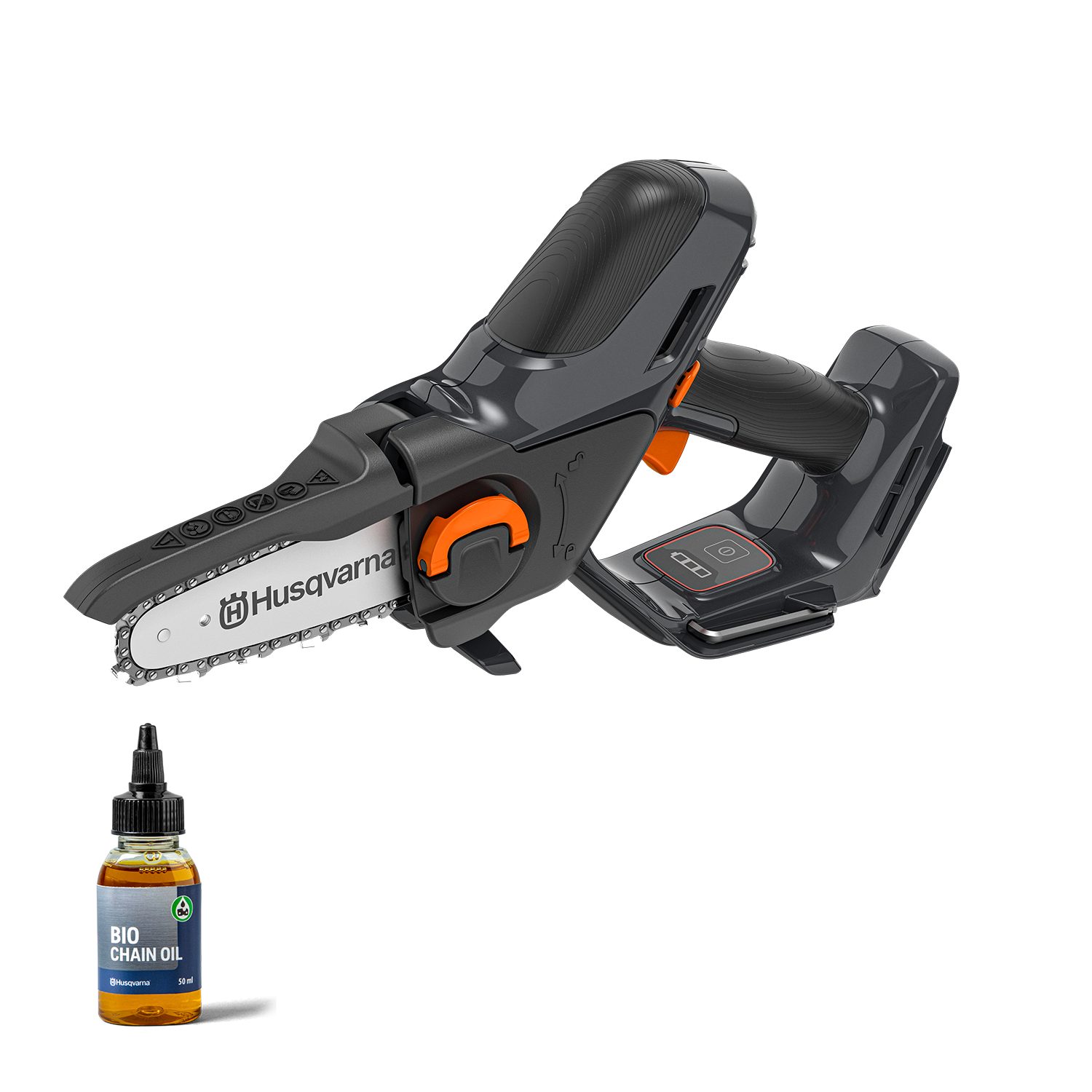 Husqvarna Akku-Kettensäge Aspire P5-P4A, 12 cm Schwertlänge, klein, kompakt, Astsäge für Äste bis 75 mm