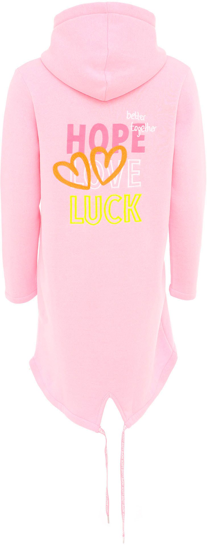 Zwillingsherz Jerseymantel "Hope Love Luck" mit langem Reißverschluß und Seitentaschen