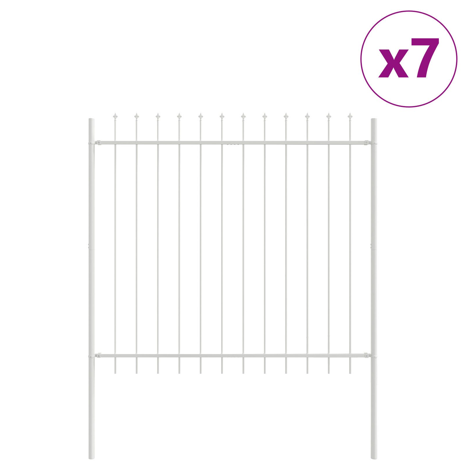 vidaXL Gartenzaun Gartenzaun mit Speerspitzen Weiß günstig online kaufen