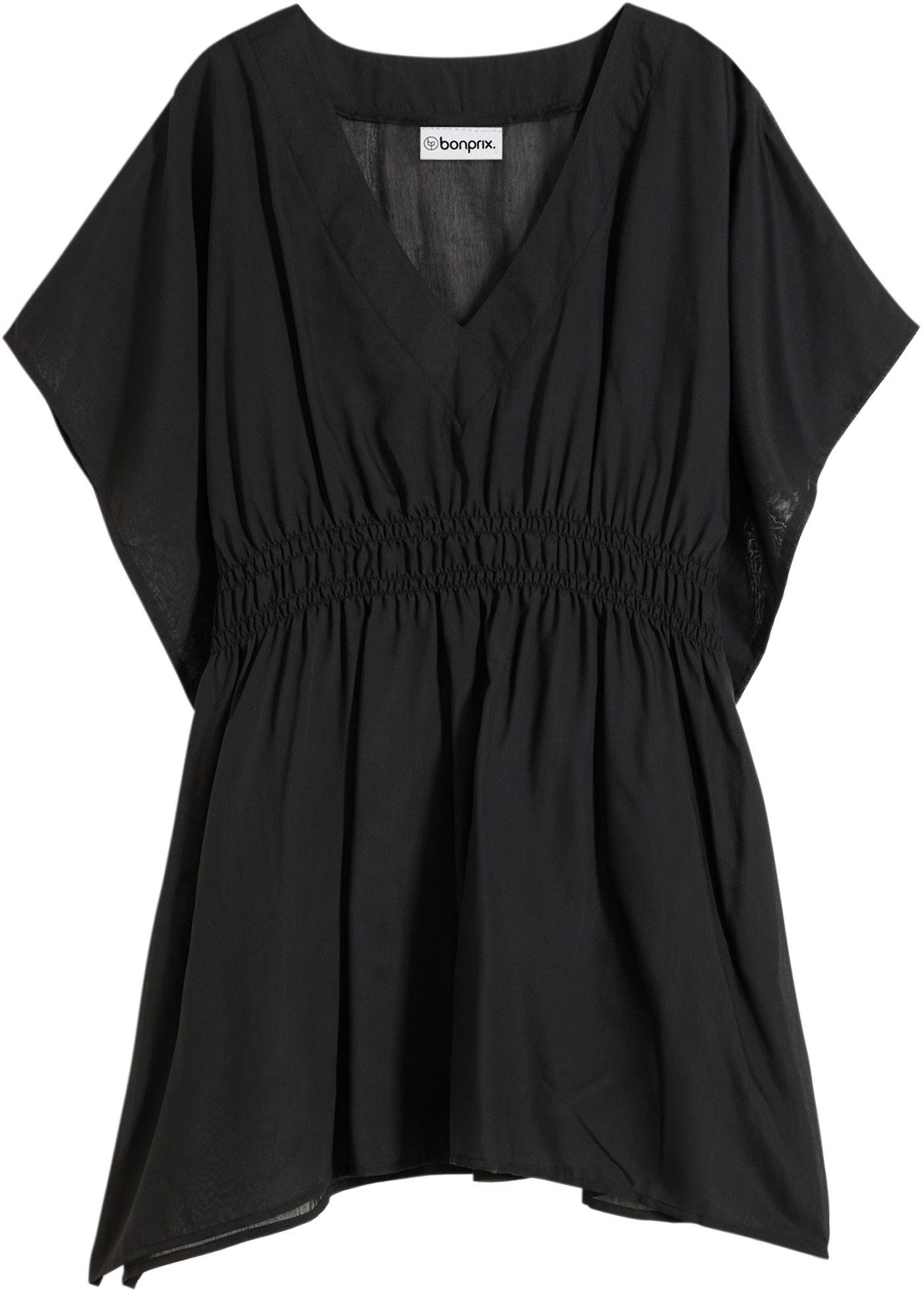 bonprix Longtunika (1-tlg) luftiger Webstoff, transparente Optik, tiefer V- günstig online kaufen