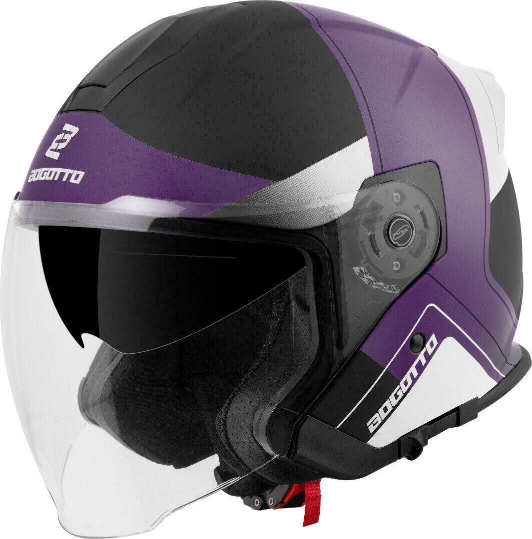 Bogotto Motorradhelm H586 City-B Jethelm, Herausnehmbares Innenfutter,integriertes Sonnenvisier