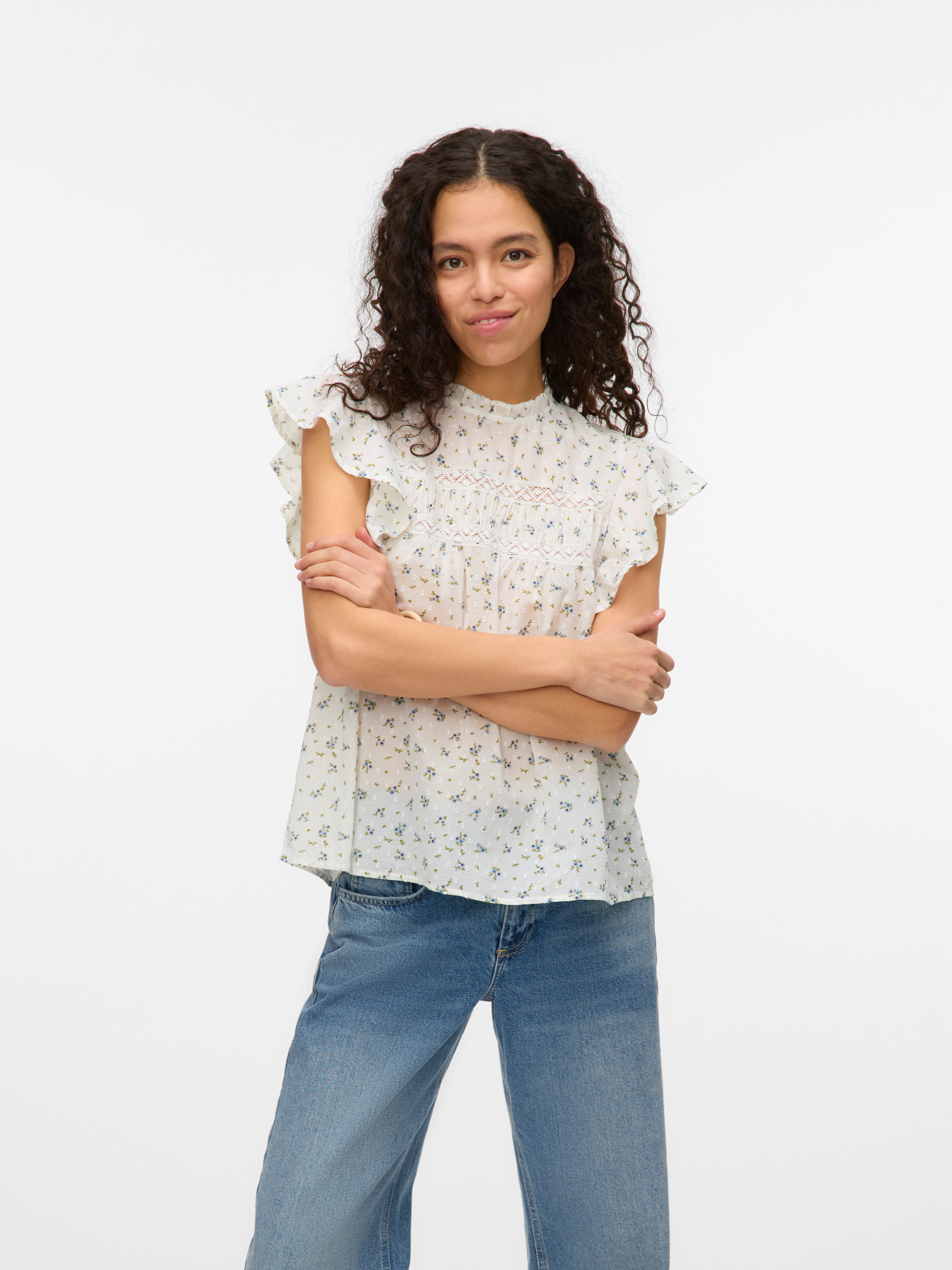 Vero Moda T-Shirt VMTRINE SL LACE günstig online kaufen