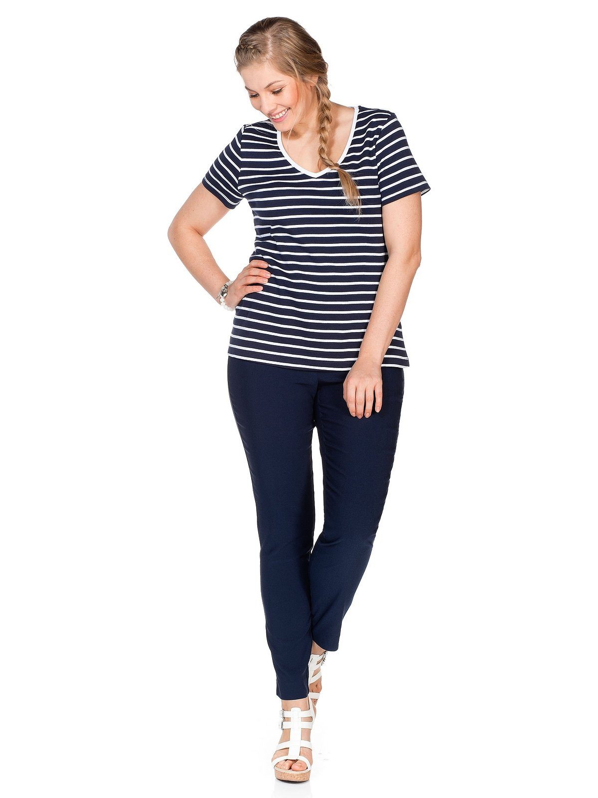 Sheego Stretch-Hose Große Größen knitterarm und pflegeleicht
