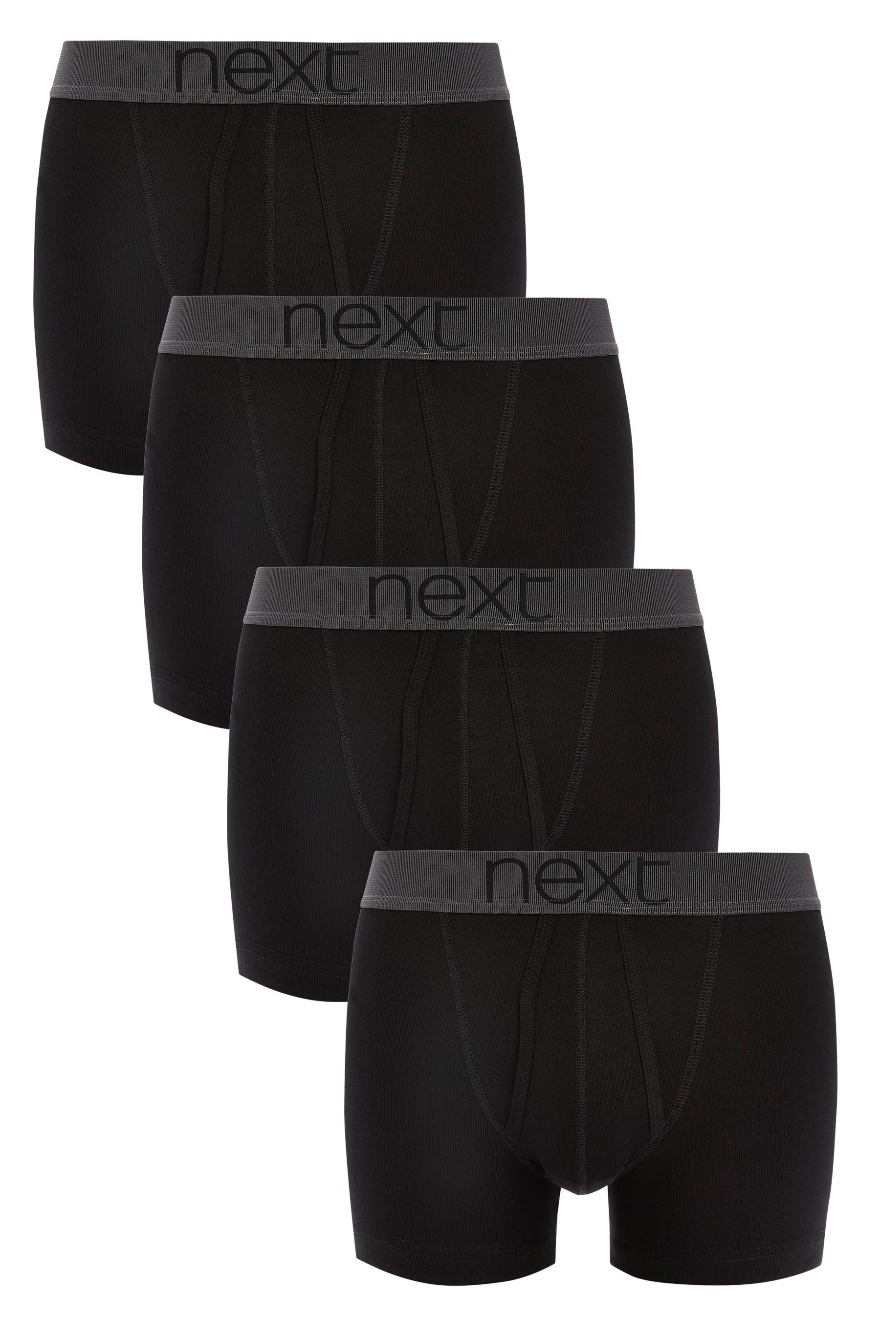 Next Boxershorts Unterhosen aus reiner Baumwolle, 4er-Pack (4-St) Black