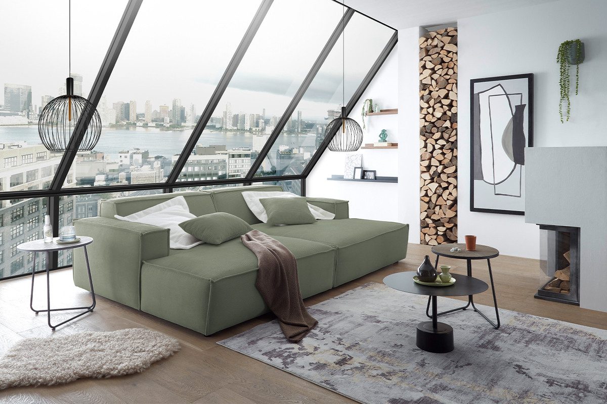 KAWOLA Big-Sofa SAMU, Couch Feincord verschiedene günstig online kaufen