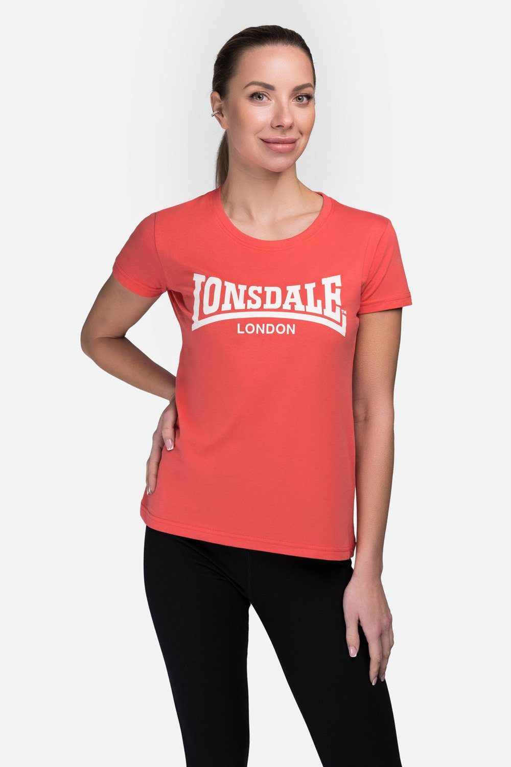 Lonsdale T-Shirt CARTMEL Salmon/White
