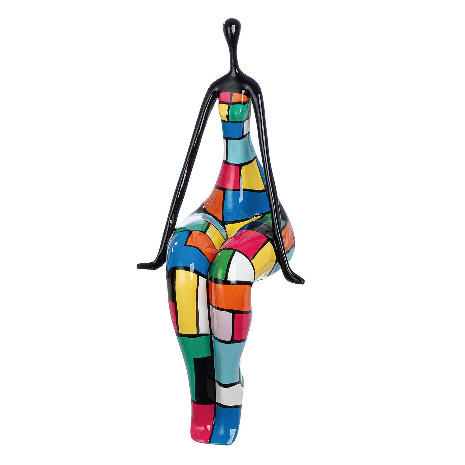GILDE Dekofigur LADY Kantensitzfigur - Kunstharz - bunt - Höhe 74 cm - Dekofigur (1x Kantensitzerfigur, Figur - Wohnaccessoires), moderne Skulptur - Deko - Schlafzimmer - Wohnzimmer