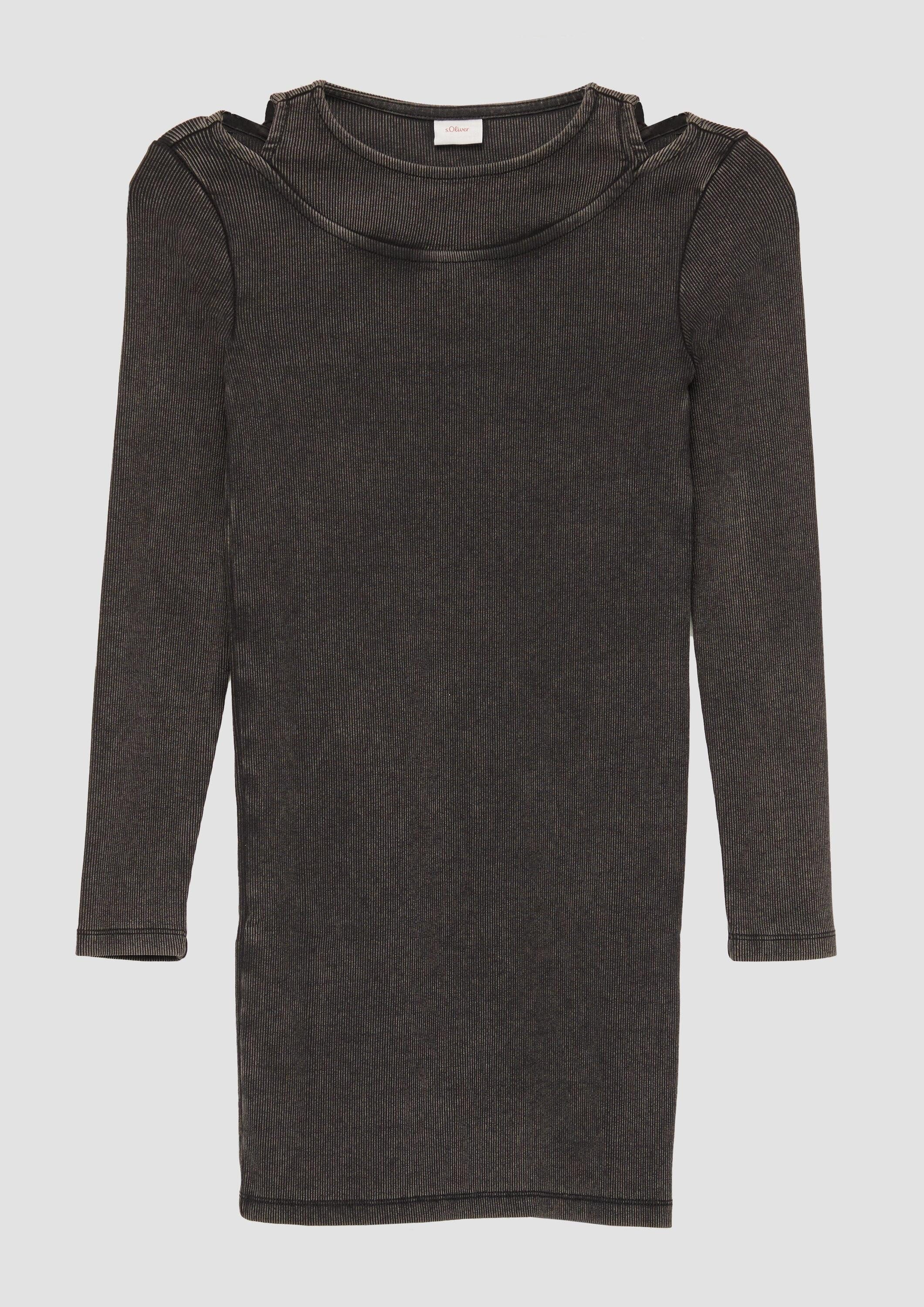 s.Oliver Minikleid Kleid Gewaschenes Ripp-Kleid mit 2-in-1-Optik