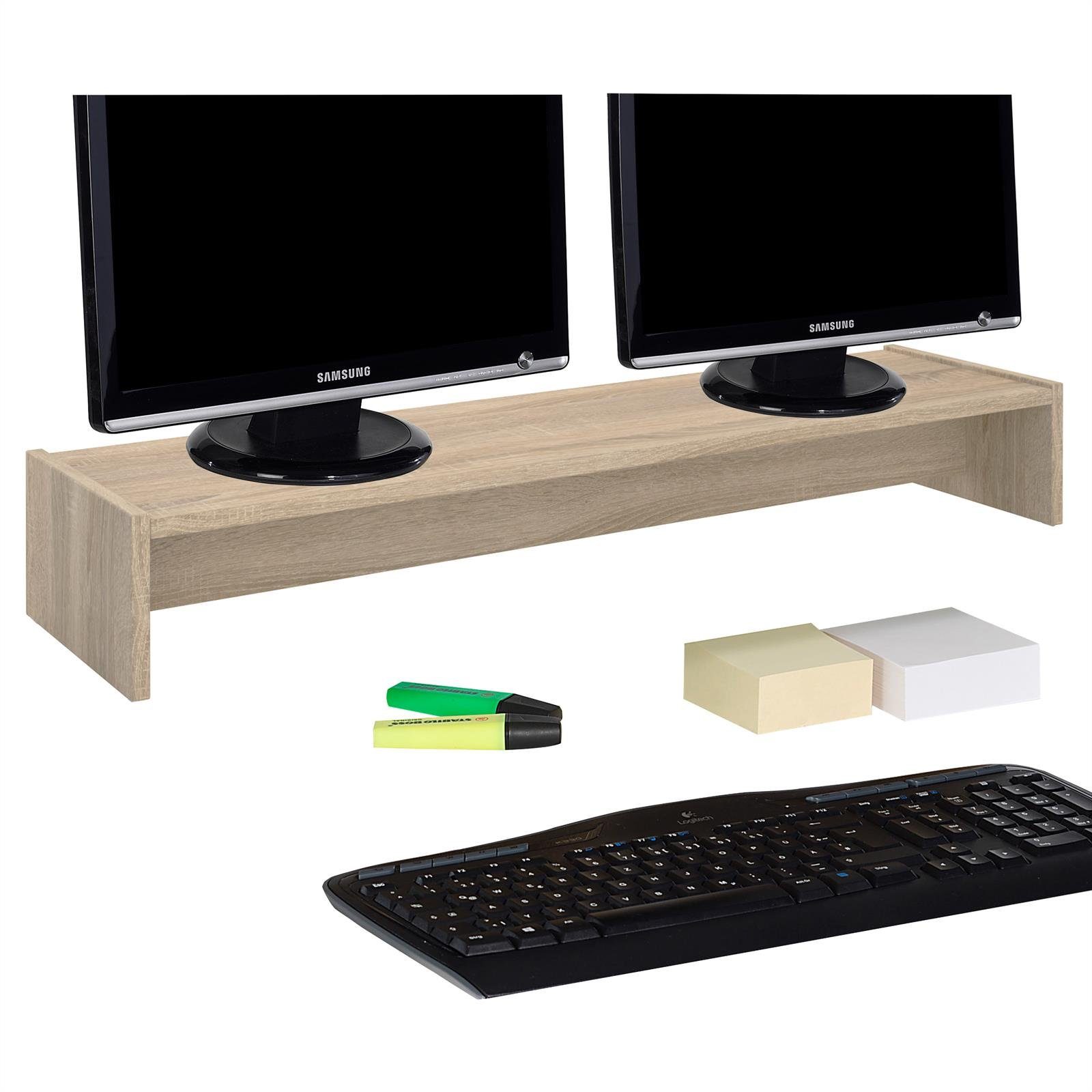 Tischaufsatz Sonoma Eiche Schreibtischaufsatz ZOOM, CARO-Möbel Schreibtischaufsatz Bildschirmerhöhung Monitorständer Ban