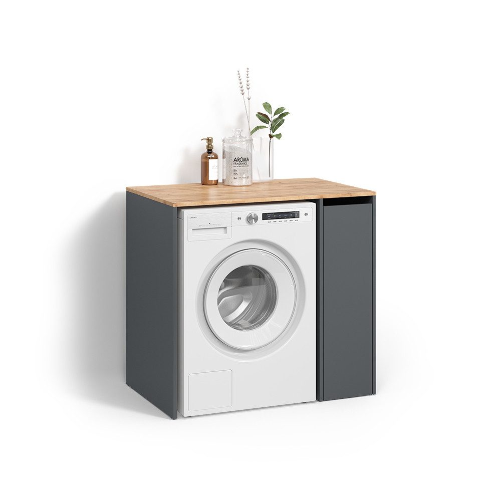 Livinity® Waschmaschinenumbauschrank Paolina, Anthrazit/Goldkraft Eiche, 93 günstig online kaufen