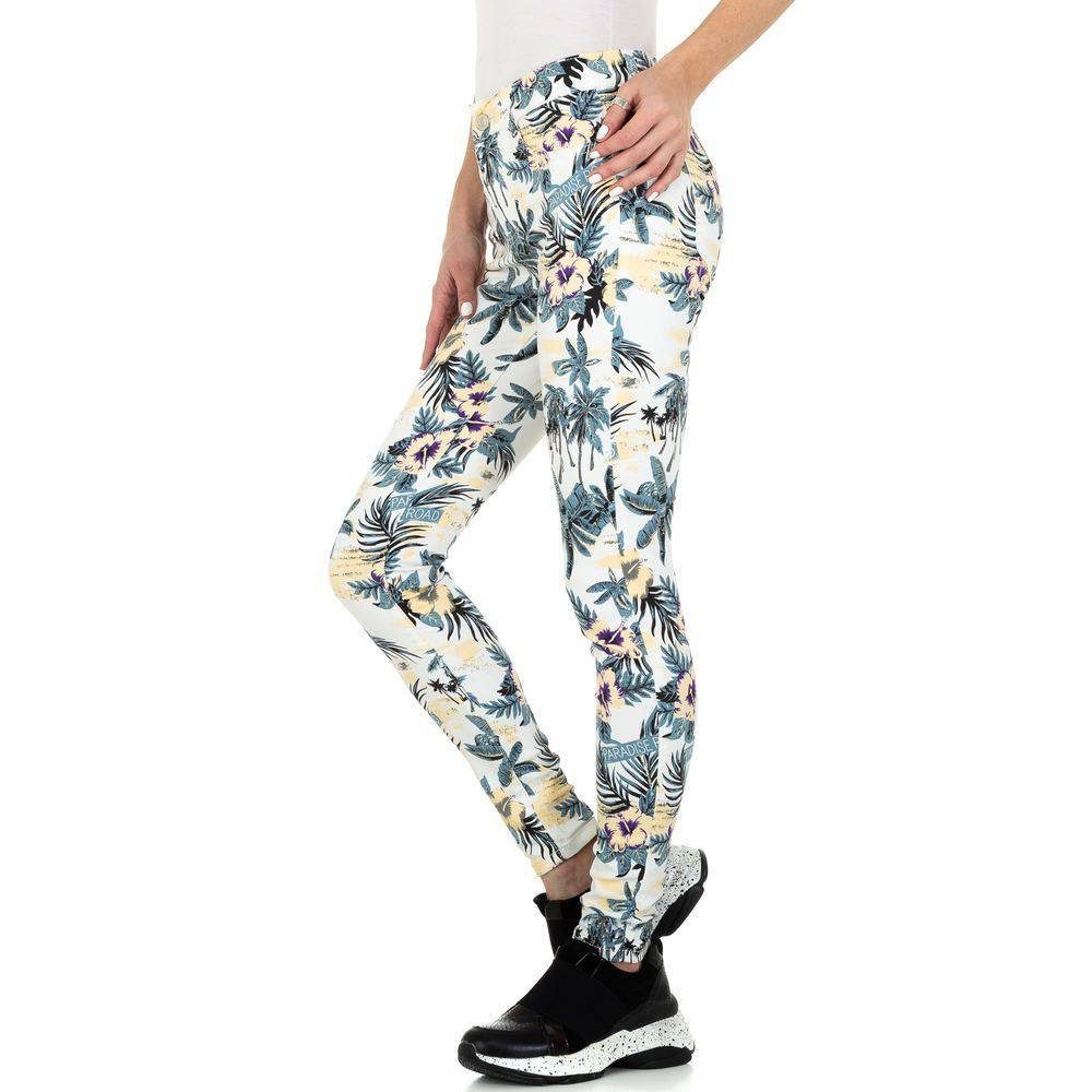 Ital-Design Skinny-fit-Jeans Damen Freizeit Print Stretch Skinny Jeans in Weiß