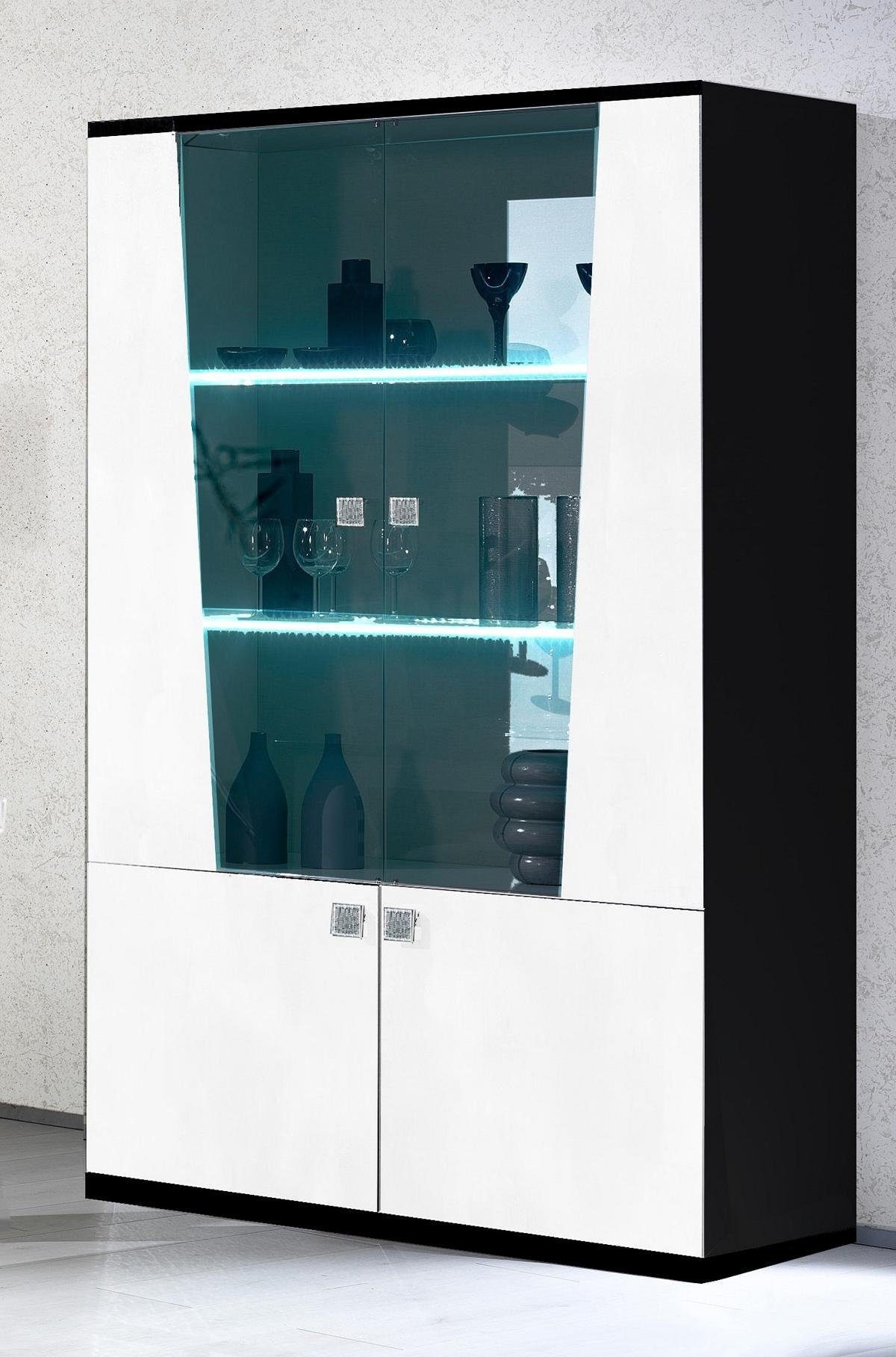 Xlmoebel Wohnwand Moderne Vitrine aus Holz mit Sideboard und RTV-Funktion, (3-St., 2x Vitrine + Sideboard), Hergestellt in Europa