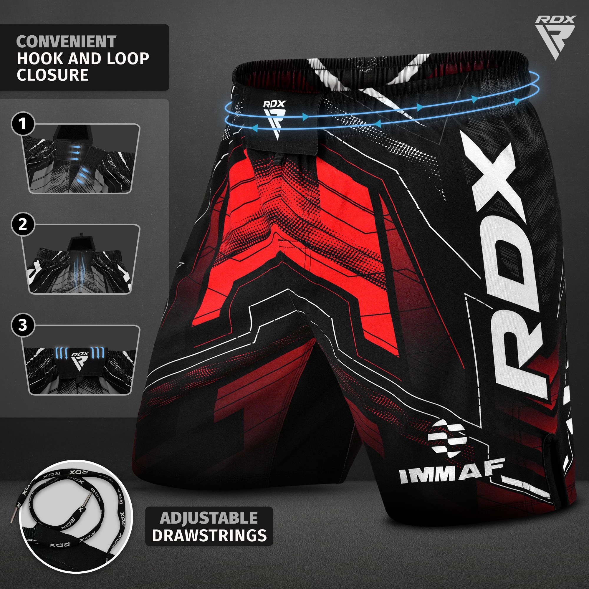 RDX Sports Laufshorts RDX IMMAF-zugelassene MMA-Shorts Design mit Seitensch günstig online kaufen