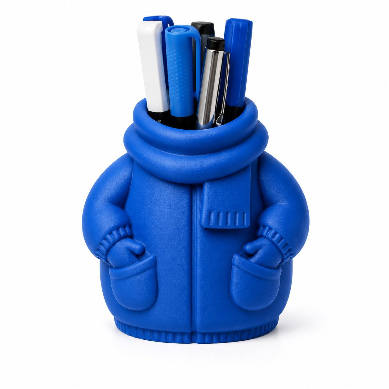 Alpha Electronics Organizer Stiftehalter im Winterjacken-Design Moderner Desk Organizer (Spar-Set, 1 St., für Schreibtisch & Büro), Dekoratives Home Office Accessoire