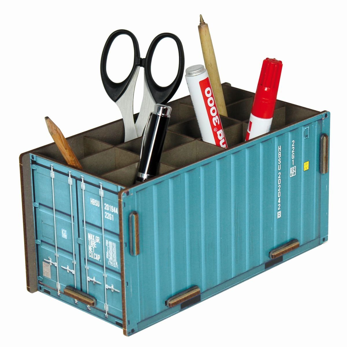 WERKHAUS® Aufbewahrungsbox Werkhaus - Photo - Stiftebox "Container" Türkis  Stiftehalter CO1013