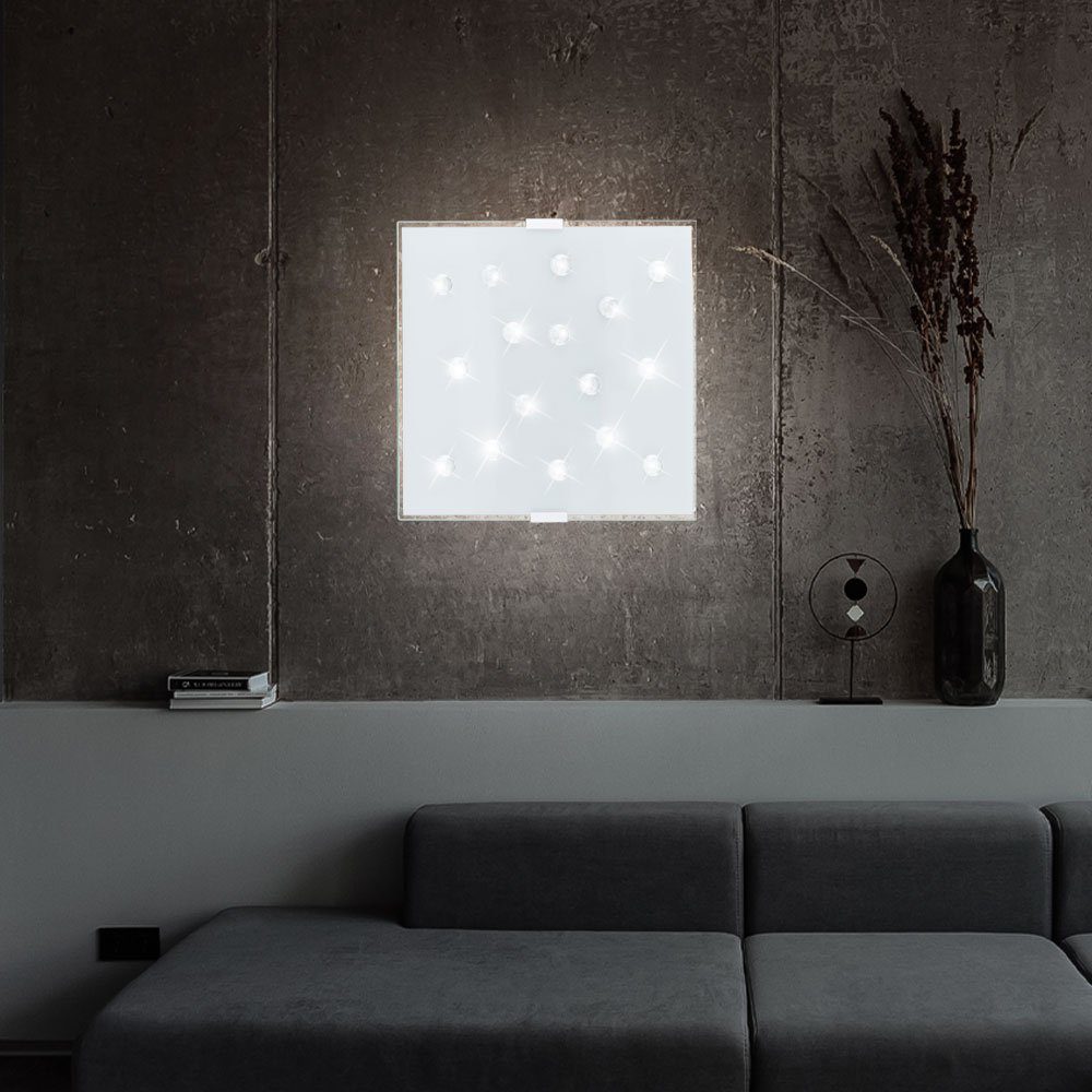 Deckenstrahler, nicht silber EGLO quadratisch Steine Schlafzimmer Leuchtmittel Beleuchtung Glas Decken inklusive, Wand