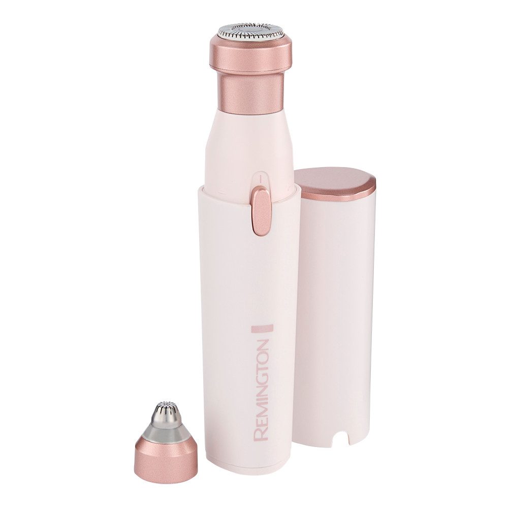 Remington Beauty-Trimmer BareMe2-in-1 Gesichtshaarentferner (WFS200), verschiedene Trimmaufsätze, Präzisions-Augenbrauenformer, elektrisch