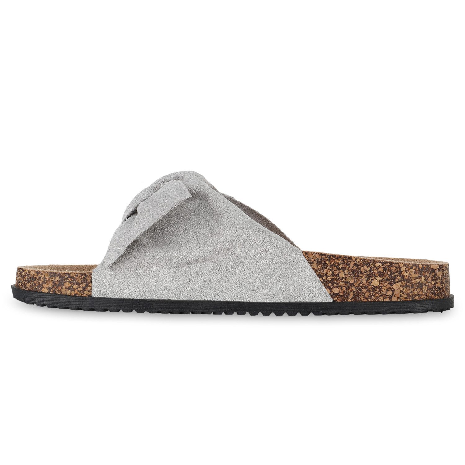 VAN HILL 21590737 TH S67[TH] Damen Sandalen Grey 37 Pantolette Damen Pantoletten Sandalen Bequeme Schleifen Korkoptik
