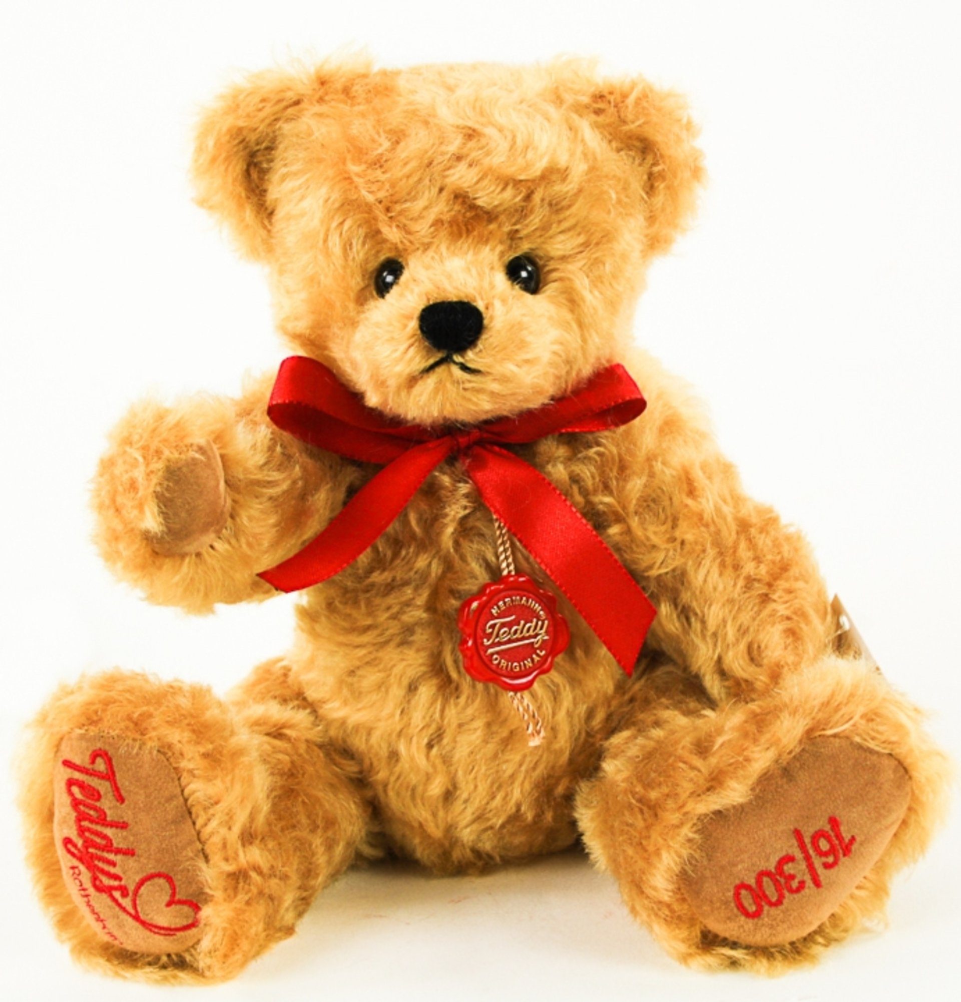 Teddy Hermann® Dekofigur Teddybär Exklusiv goldbraun 30 cm, feinste Naturfasern