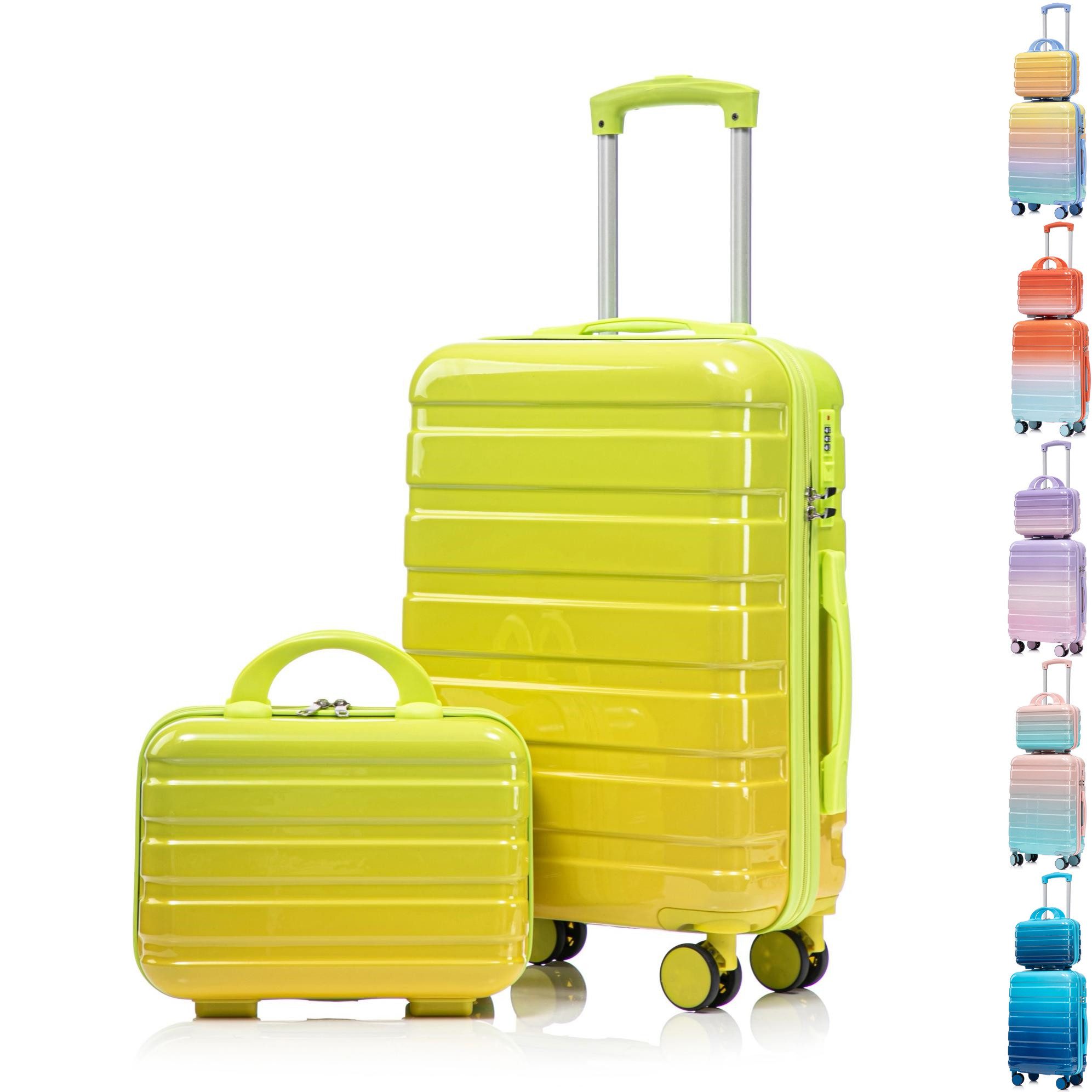 LVHOM Hartschalen-Trolley Handgepäck-Trolley&Koffer 2/4-St.14"/20"/24"/28", leise Rädern für Tour, Geschäftstrip, Familienurlaub, längere Erkundungen, Flughafentransfers