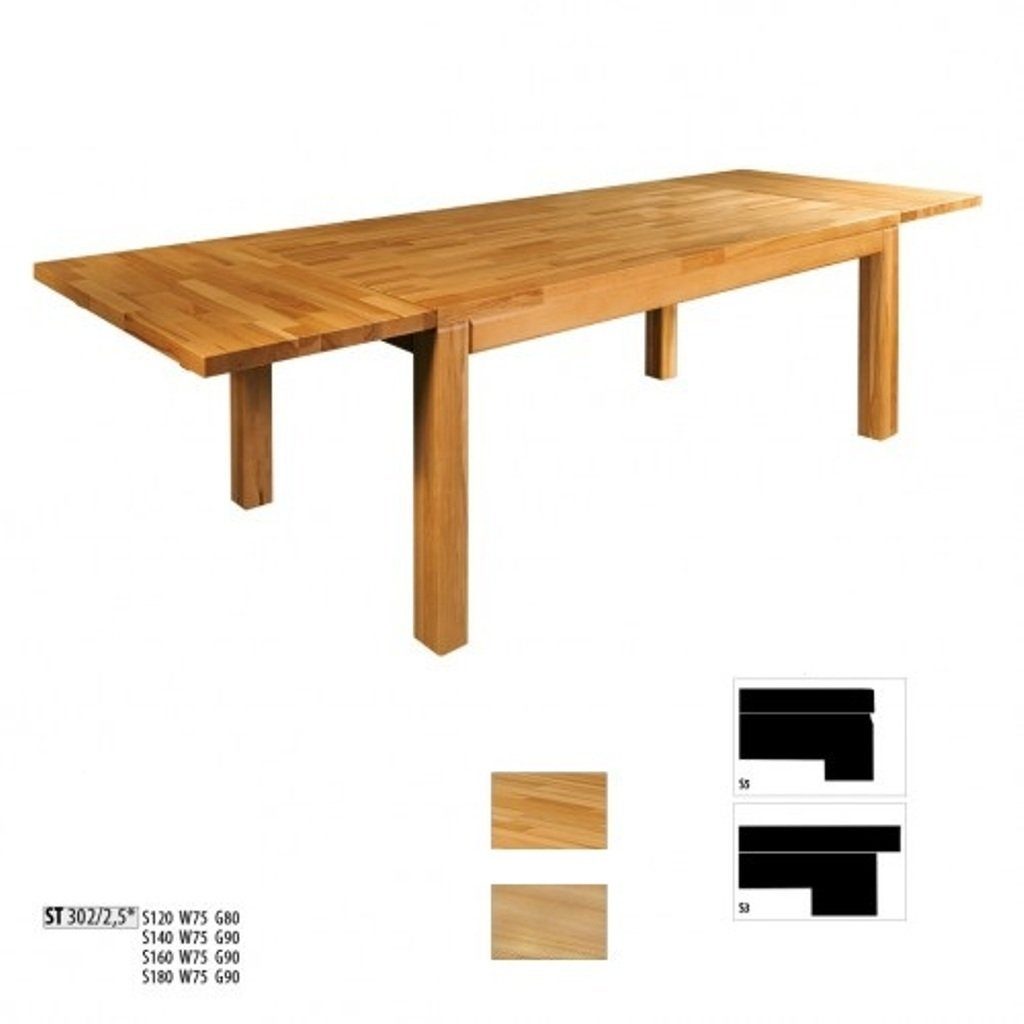 JVmoebel Esstisch, Esstisch ausziehbarer Tisch handgefertigte Massivholz Holztisch