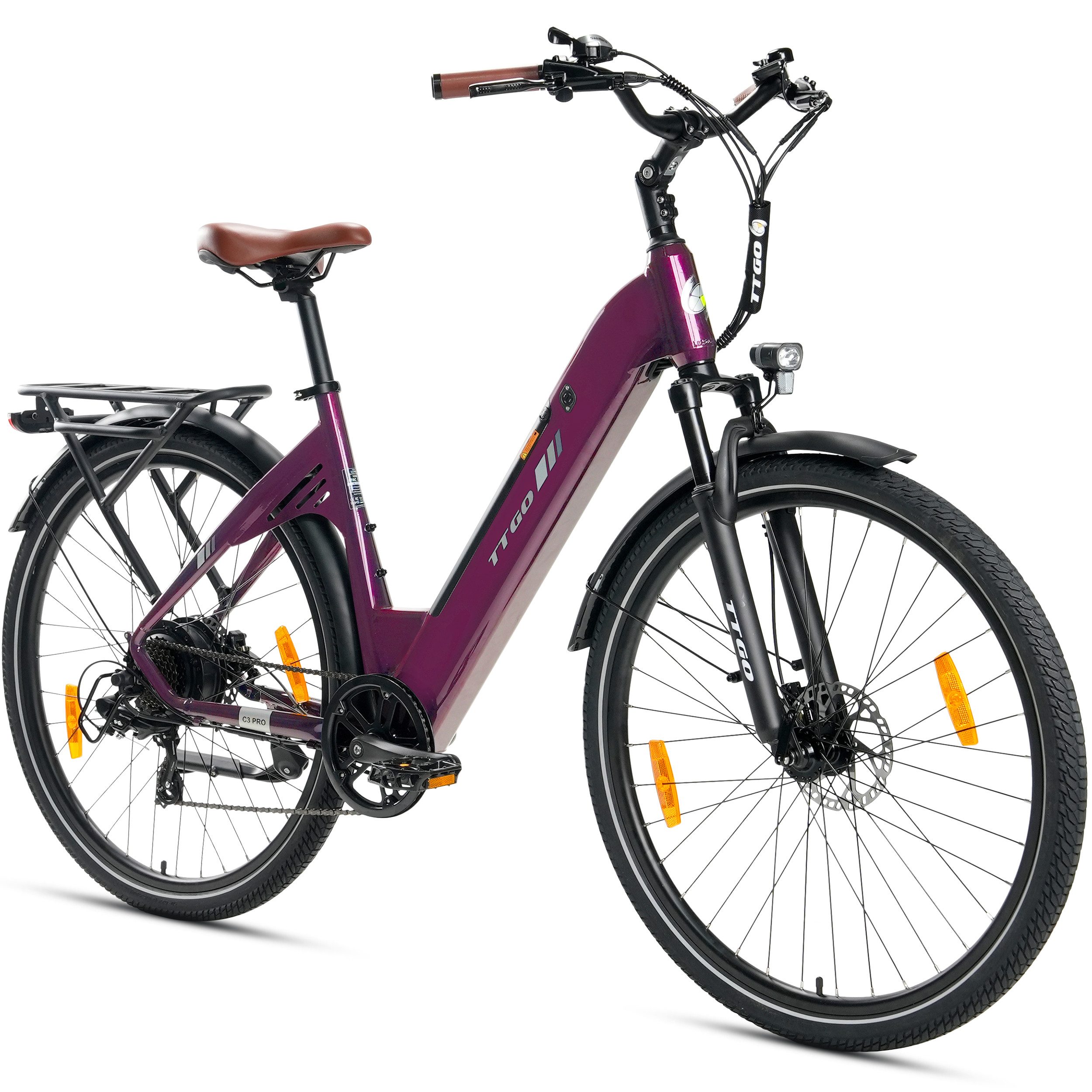 TTGO E-Bike Cityrad C3 pro Damen Herren 28x2,0'' Citybike 720WH Pedelec 20Ah max.120km, 7 Gang, Kettenschaltung, Heckmotor, 720 Wh, MTB E Mountainbike Pedelec E-bike für Damen u. Herren