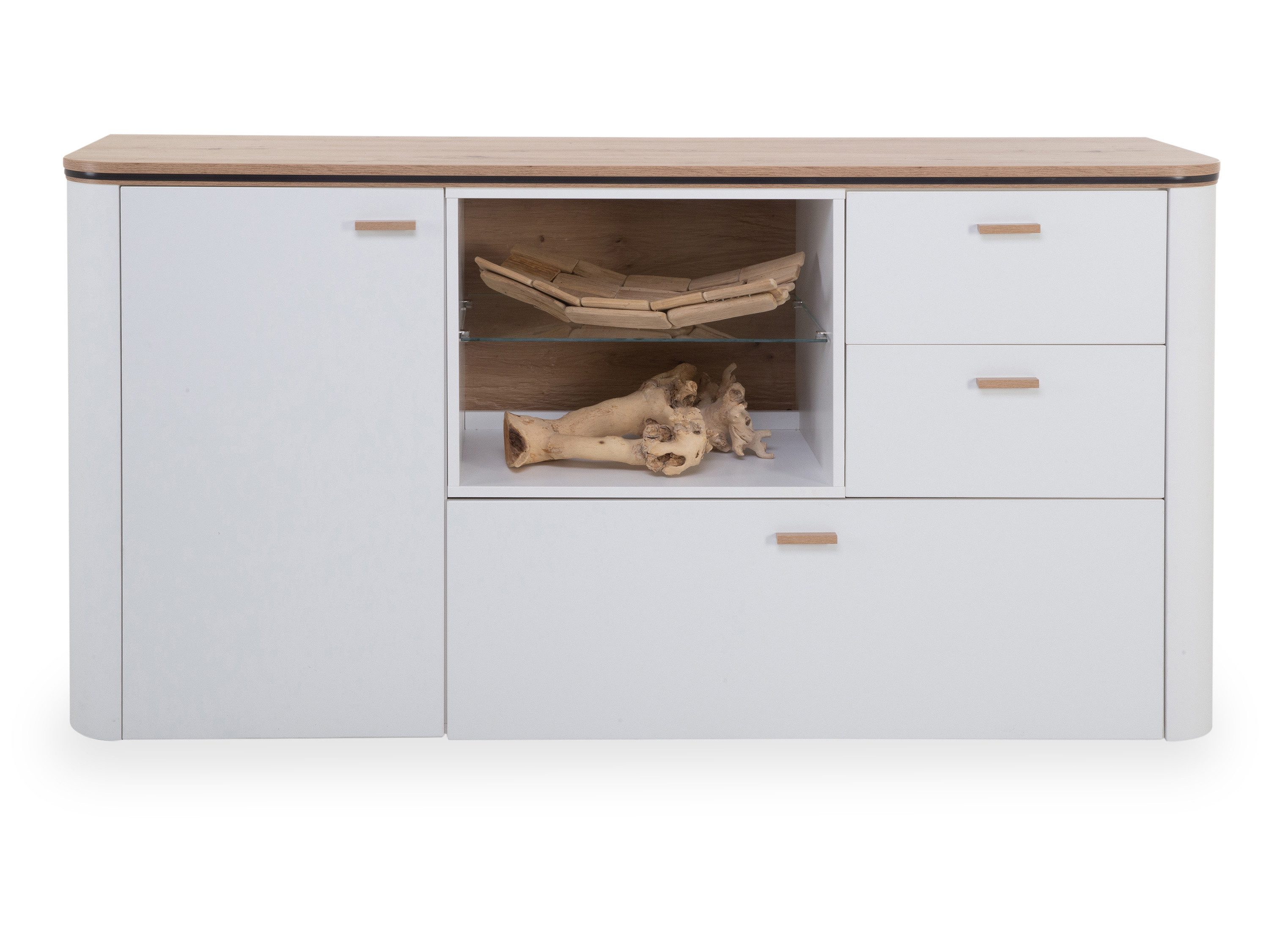 SANSIBAR Living Sideboard Sideboard SANSIBAR VISTRA BHT 165x85x42 cm weiß Kommode Bürokommode