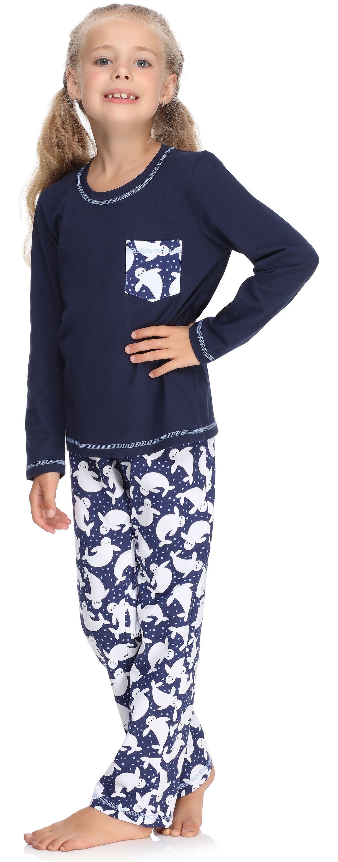 Merry Style Schlafanzug Mädchen Marineblau/Punkte Schlafanzug MS10-215