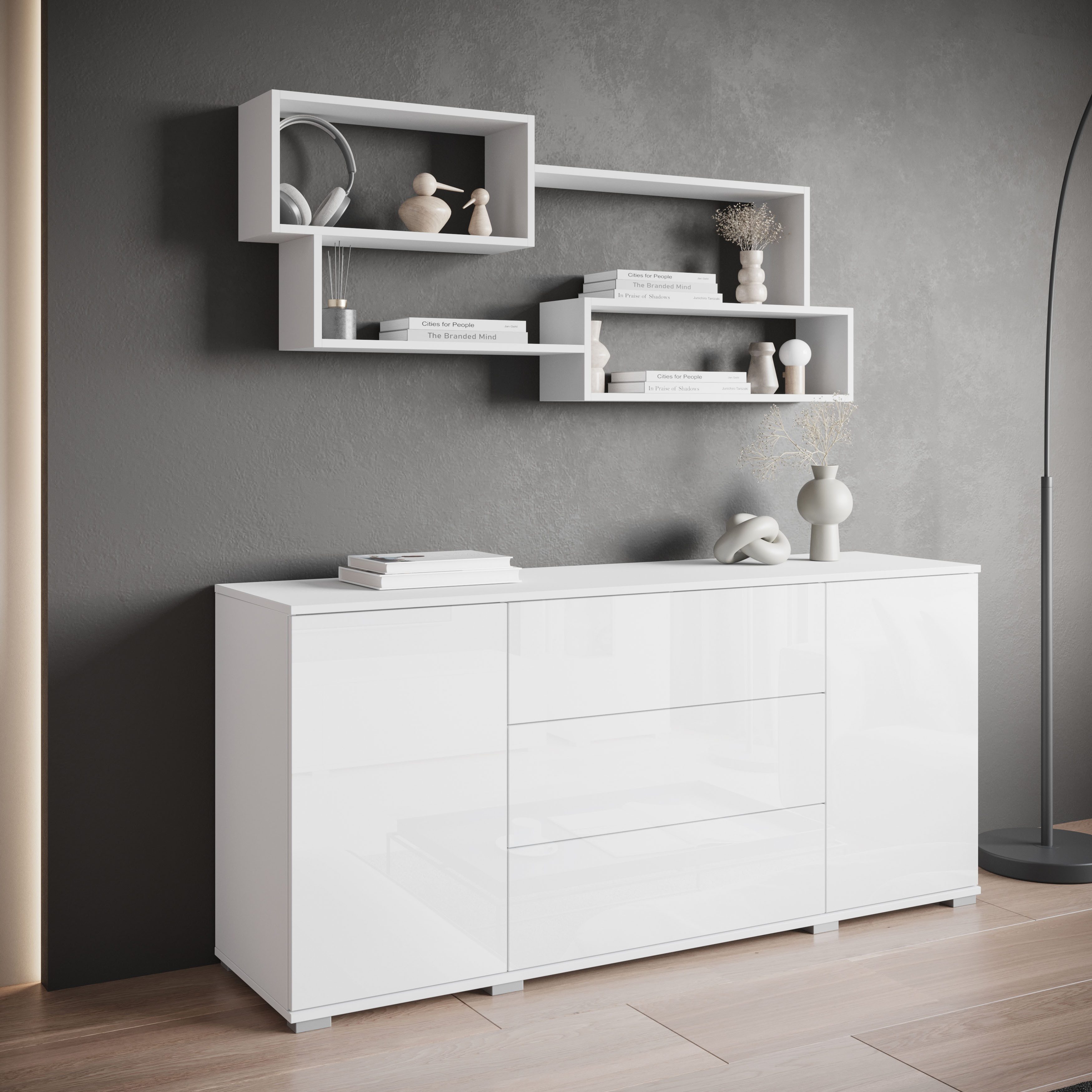 Home affaire Wandboard Wandregal Trio, 1-tlg., Ideal als Bücherregal, Dekoregal oder Ablage im Büro