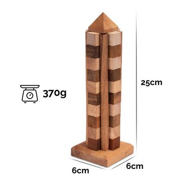 Logoplay Holzspiele Spiel, Sky Tower - Wolkenkratzer - 3D Puzzle - Knobelspiel im stabilen HolzrahmenHolzspielzeug