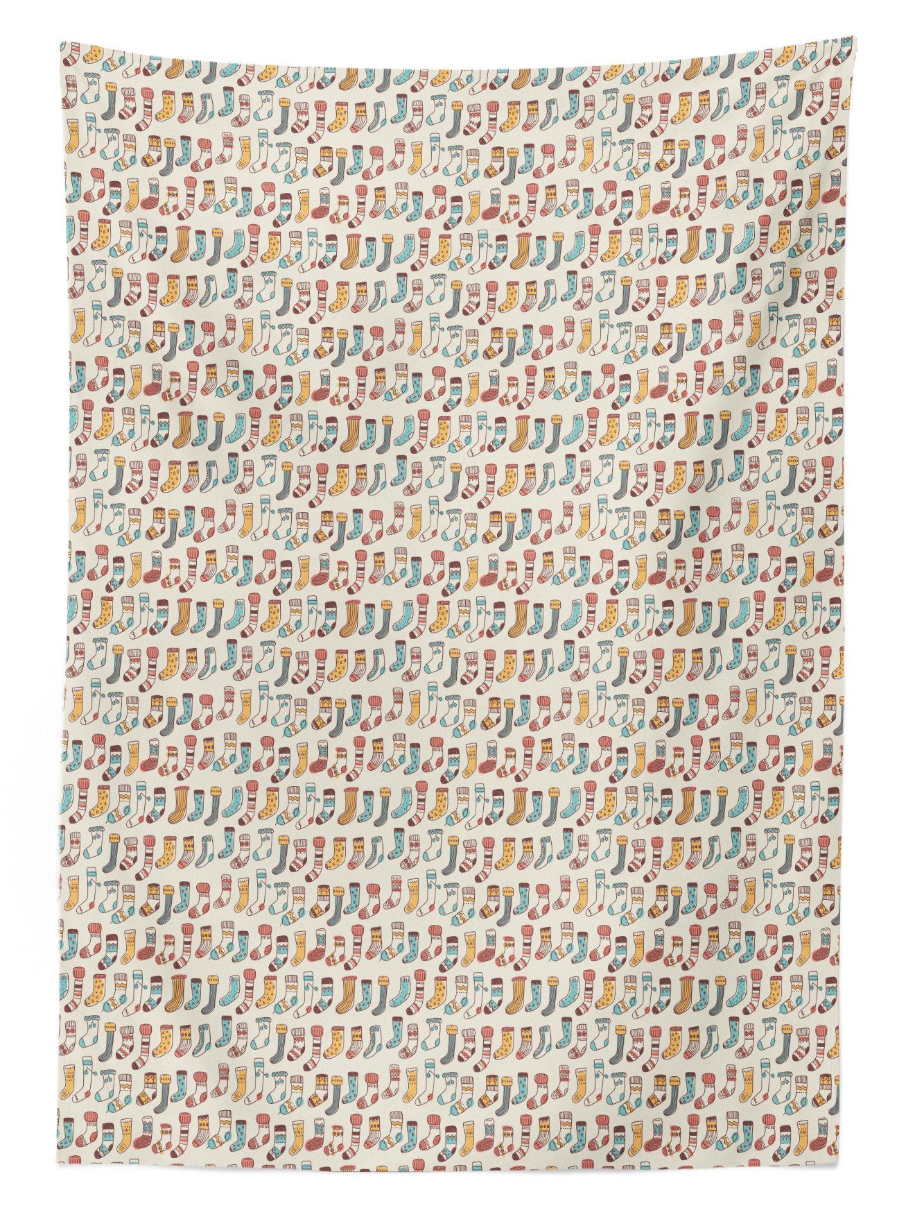 Abakuhaus Klare Außen Für skandinavisch geeignet Pattern Doodle Tischdecke Waschbar Socken den Farben, Farbfest Bereich