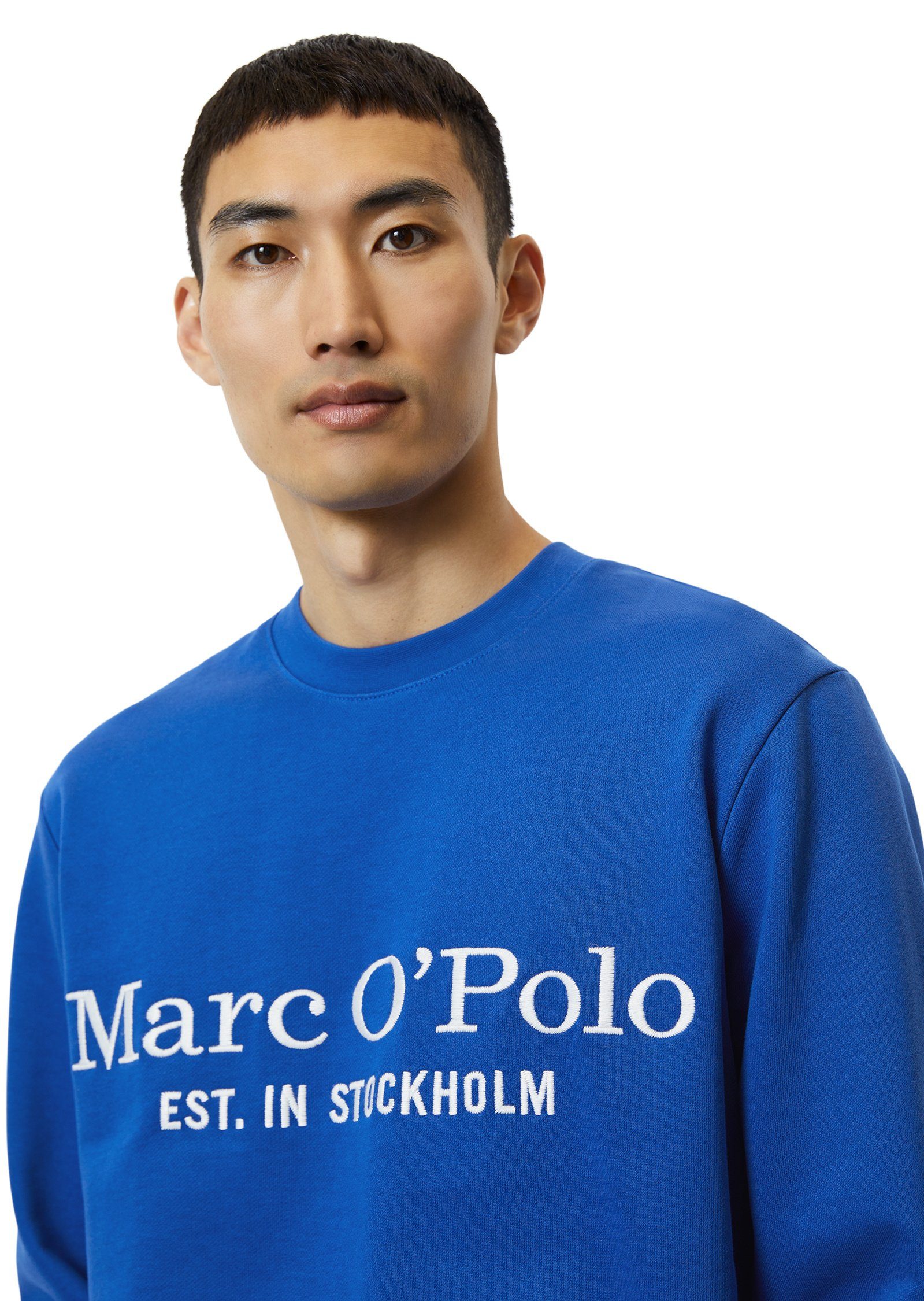 blau Bio-Baumwolle Marc O'Polo Sweatshirt aus reiner
