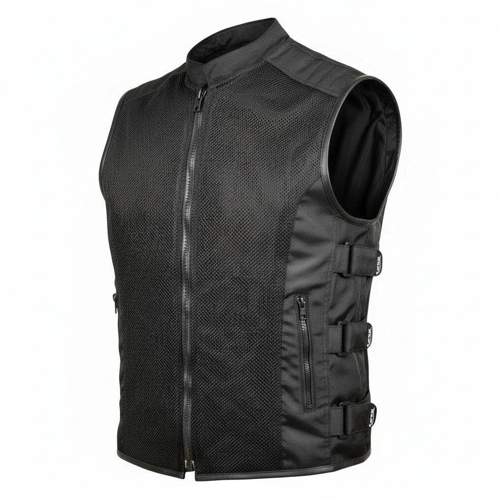 MDM Motorradweste Schwarze Sommer Motorrad, Biker-Mesh Weste Atmungsaktiv i günstig online kaufen