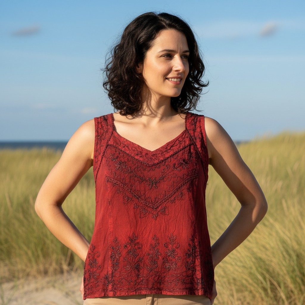 Guru-Shop T-Shirt Besticktes indisches Hippie Top, kurze.. Festival, Ethno günstig online kaufen