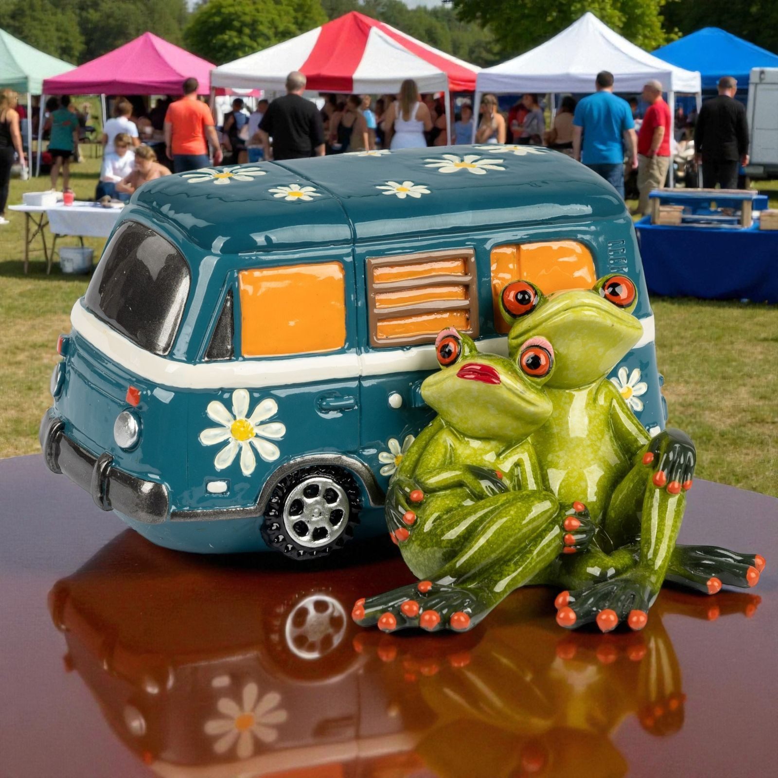 formano Sammelfigur Froschpaar Camper handbemalte Dekofigur aus der Serie F günstig online kaufen