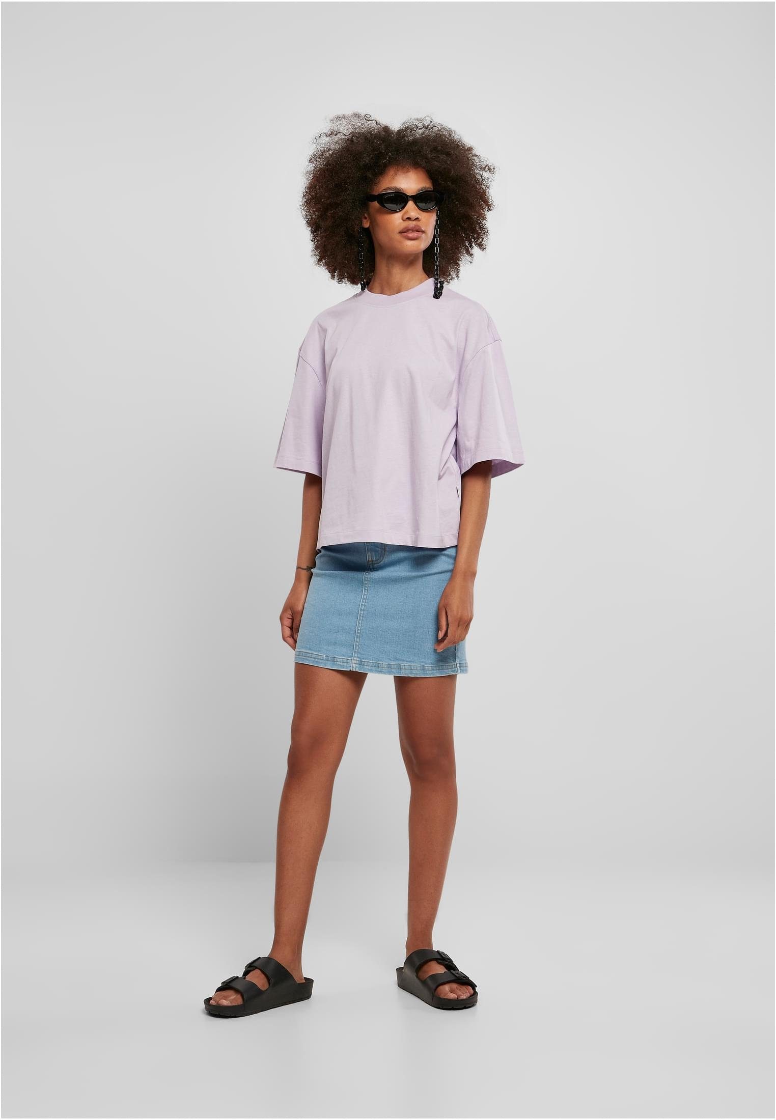 URBAN CLASSICS T-Shirt Damen Ladies Tee lilac Oversized (1-tlg) Organic