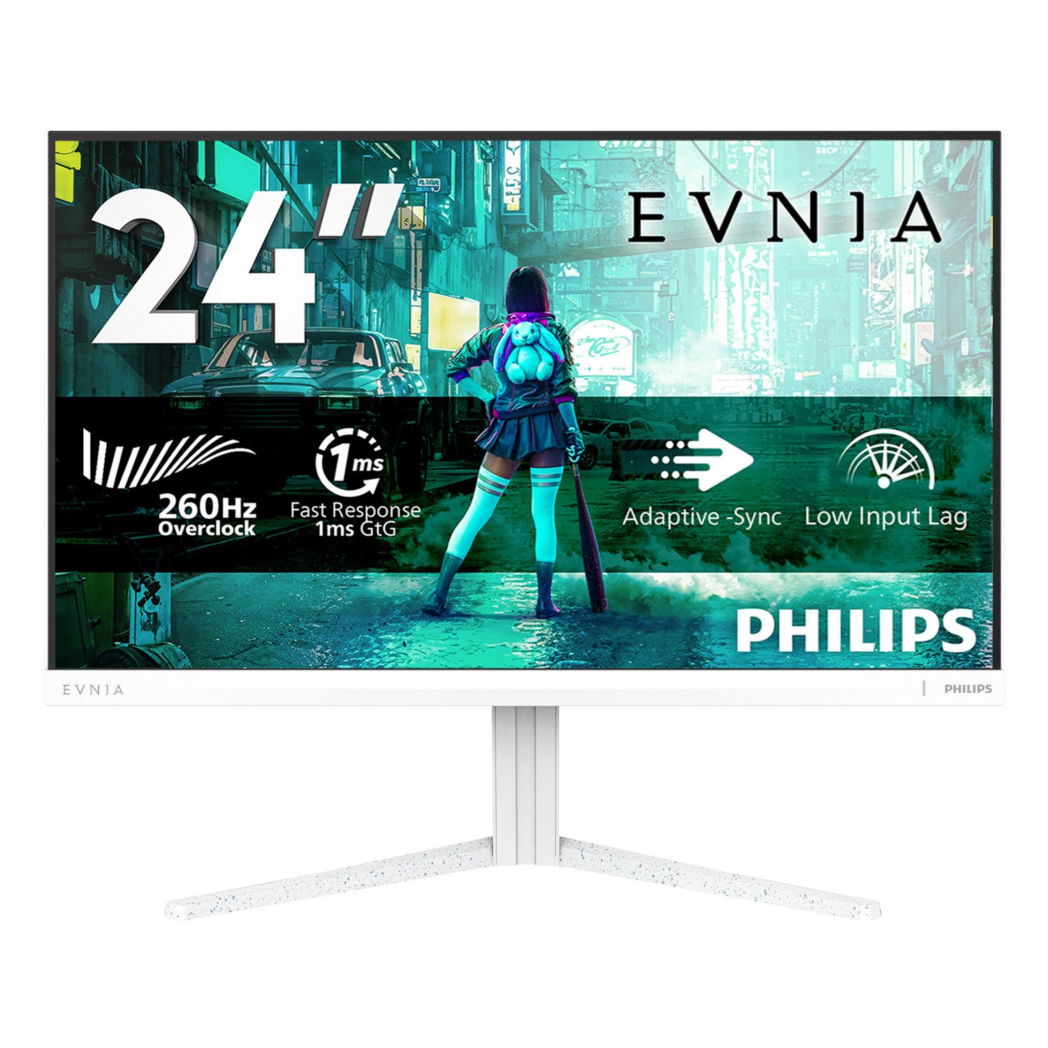 Philips TFT 24M2N3201PL 60.5cm IPS 23.8/1920x1080/DP/HDMI/weiß TFT-Monitor (1920 x 1080 px, Full HD, 1 ms Reaktionszeit, 260 Hz, Fast IPS, HDCP, HDR)