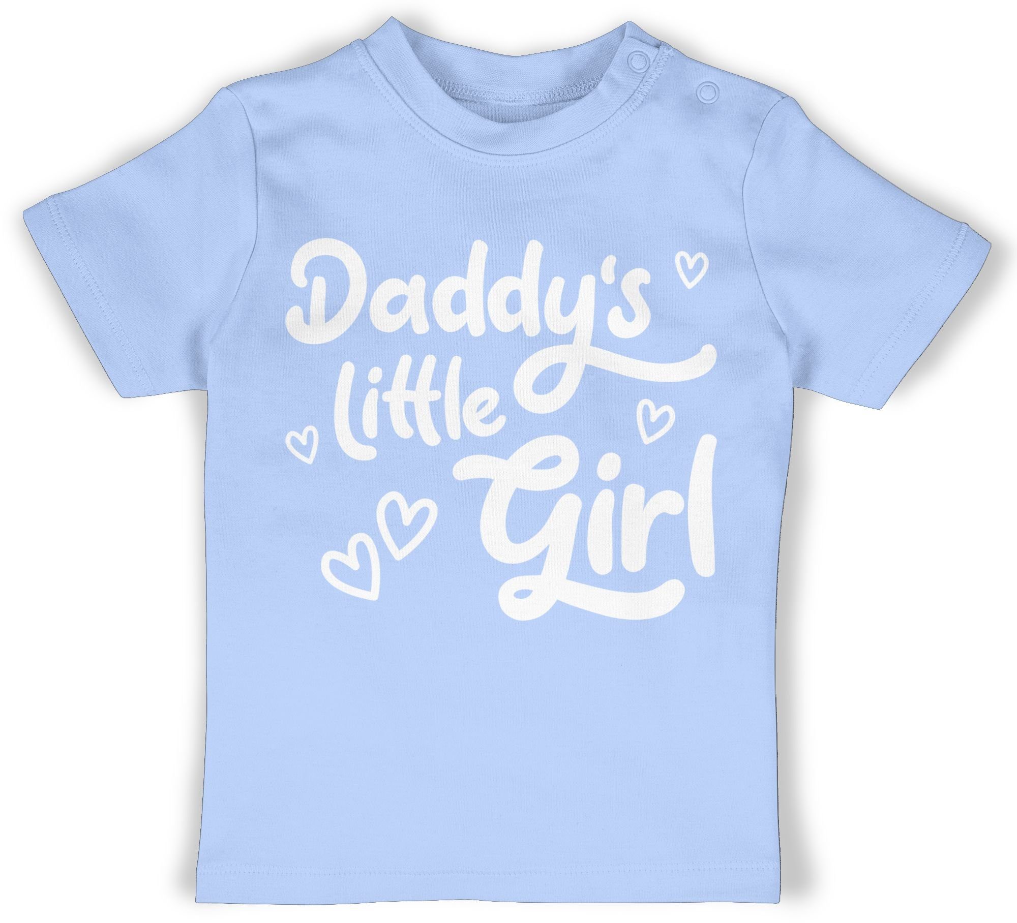 Shirtracer T-Shirt Daddy's little Girl süß weiß Geschenk Vatertag Baby 3 Babyblau