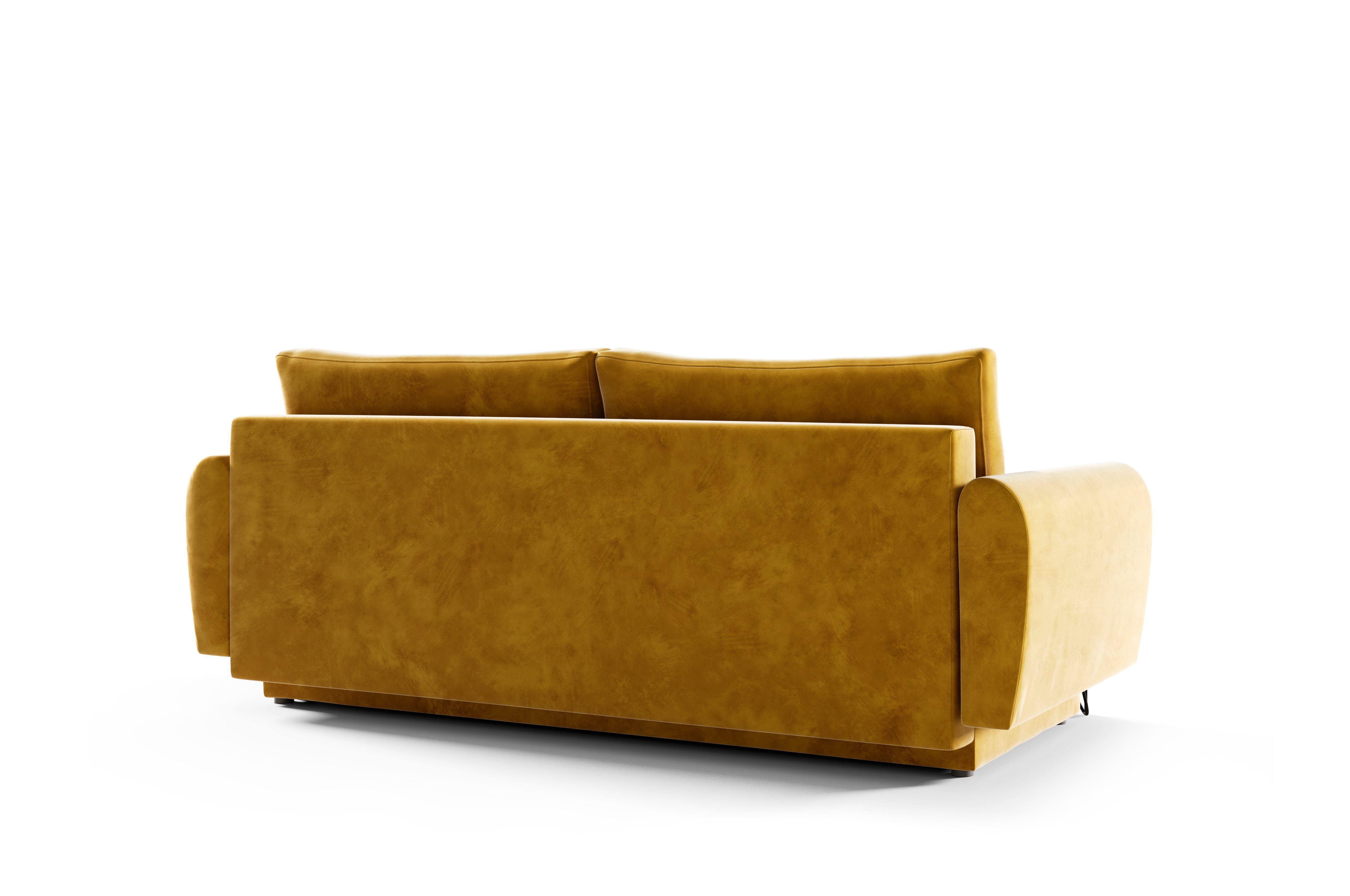 MOEBLO Schlafsofa OHIO, Sofa Couch mit Bettkasten Wohnzimmer 233x93x100 Polstersofa Wohnlandschaft Sofagarnitur mit (BxHxT): und Bettfunktion cm, - Schlaffunktion für