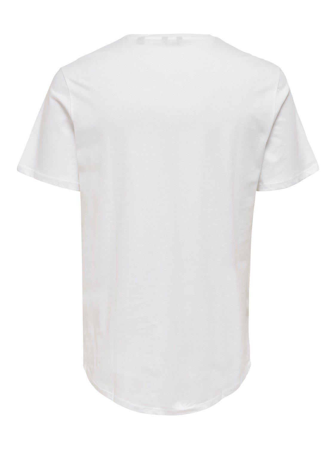 ONSMATT 3971 Stretch (1-tlg) Kurzarm T-Shirt Shirt in ONLY T-Shirt Weiß Basic Rundhals SONS Langes &