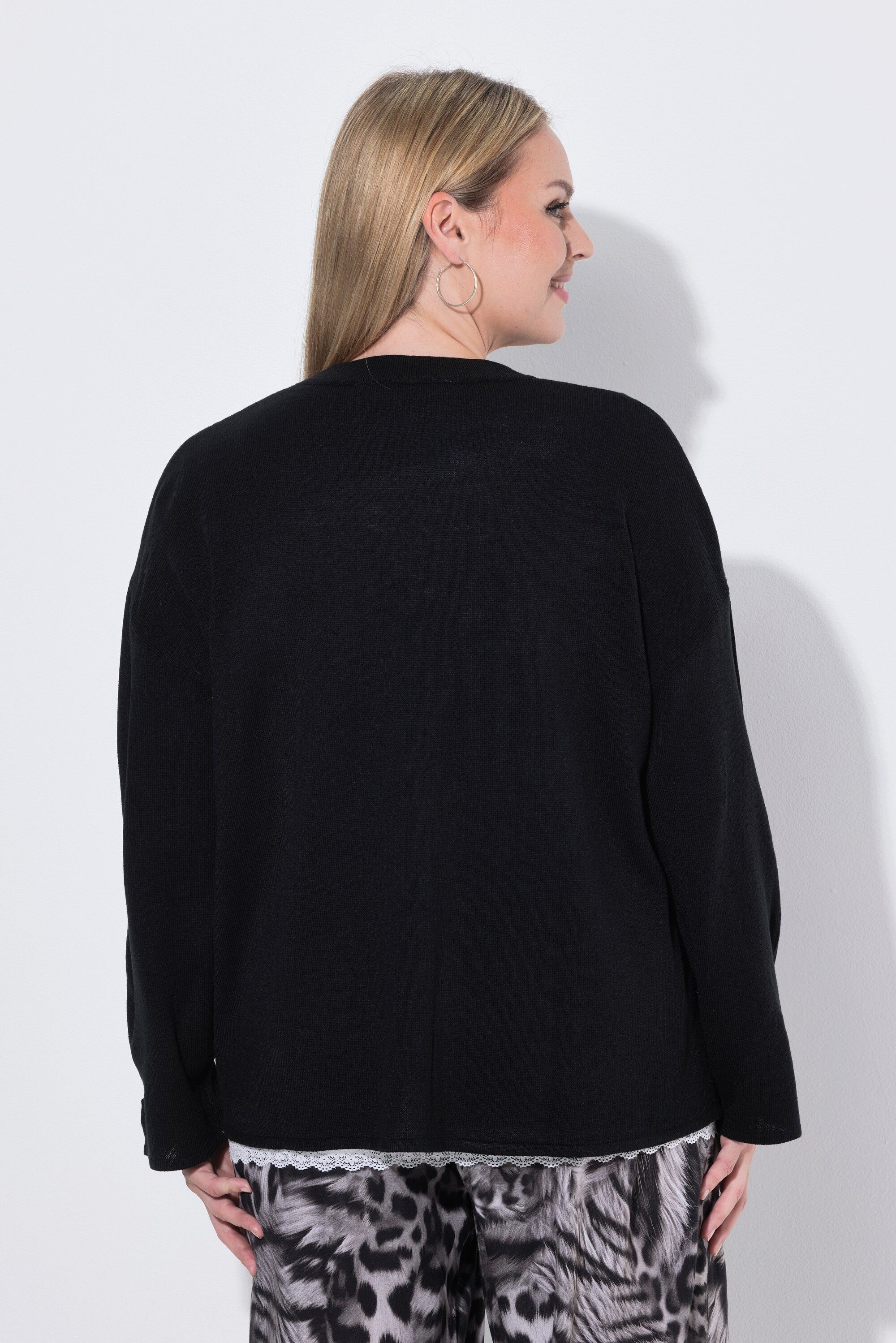 MIAMODA Strickjacke Strickjacke Boxy Fit weiter Langarm