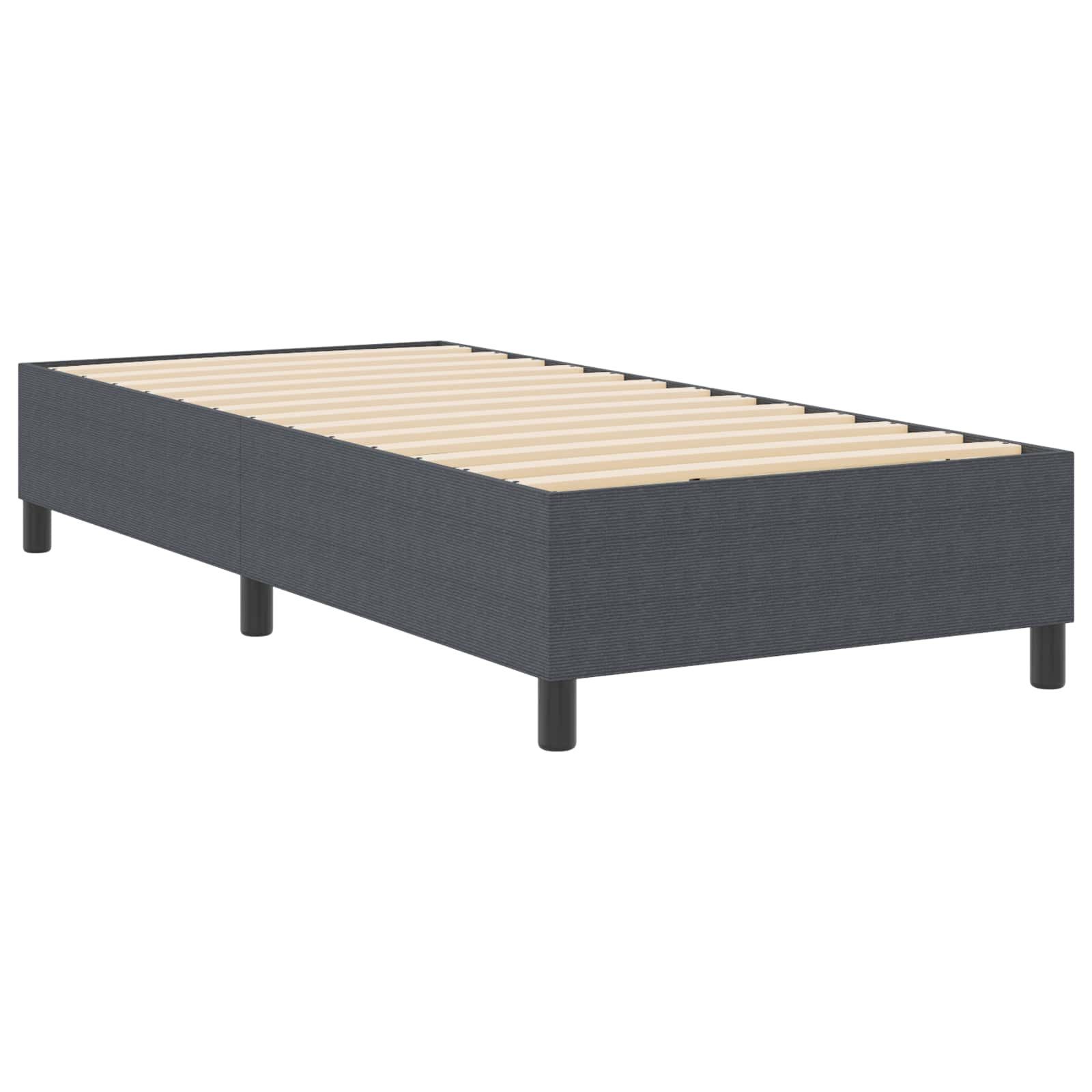 vidaXL Bett Plattformbettgestell Dunkelgrau 90 x 200 cm Cordstoff (1-tlg)