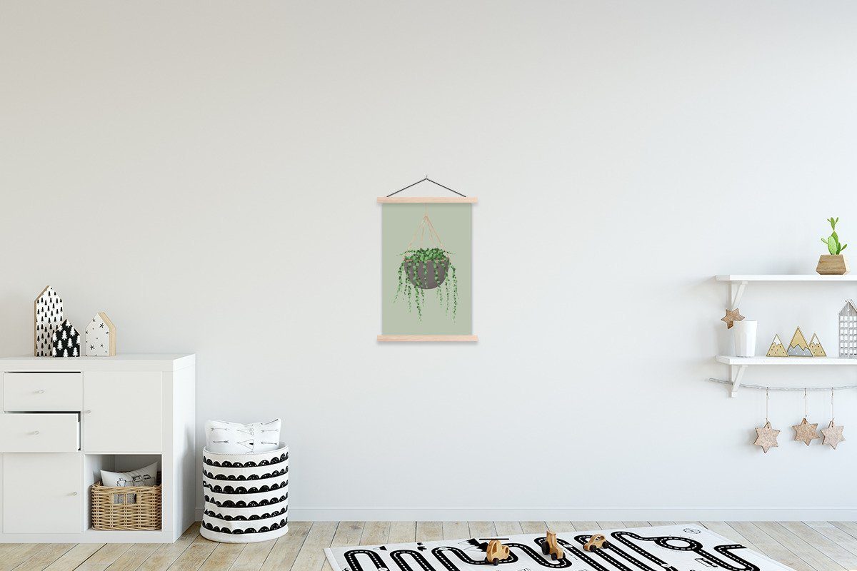 MuchoWow Poster Pflanzenaufhänger - Hängepflanze, St), Bilderleiste, Wohnzimmer, Textilposter für (1 Magnetisch Posterleiste
