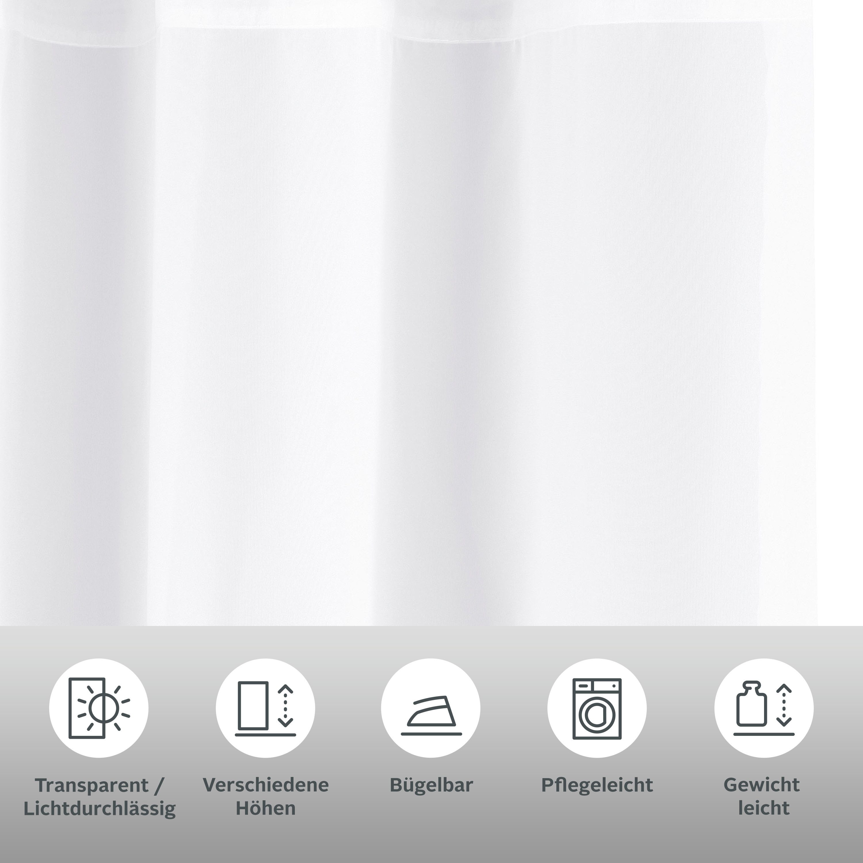 OTTO home Gardine XANA (1 St), Ösen, transparent, Voile, Bestseller, einfarbig, 1 bzw. 2er Set, pflegeleicht, Bestseller!